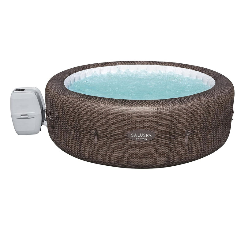 Bestway SaluSpa St Moritz AirJet Inflatable Hot Tub w/ 180 Soothing Jets, Brown - VMInnovations