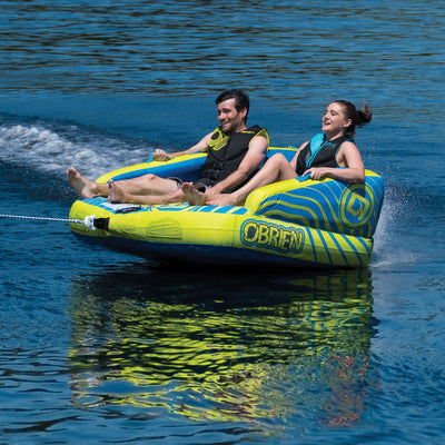 O'Brien Watersports 2 Person Inflatable Tube | 60-Foot 2-Rider Safety Tube Rope