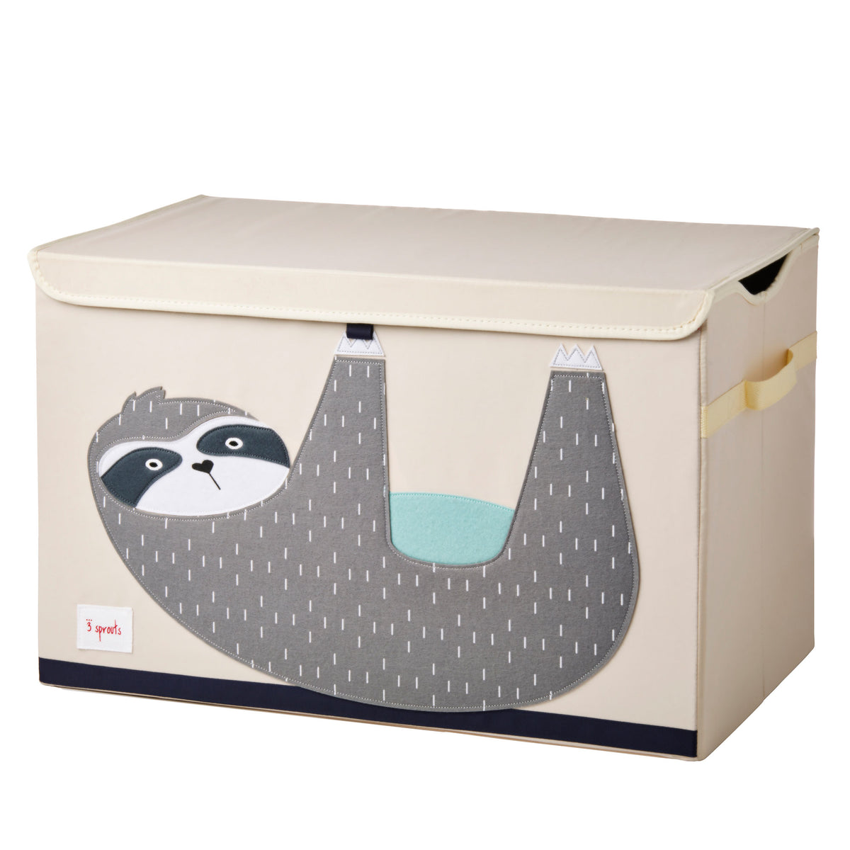 3 Sprouts Nursery Fabric Storage Trunk Toy Chest Box, Sloth & Hippo (2 Pack)