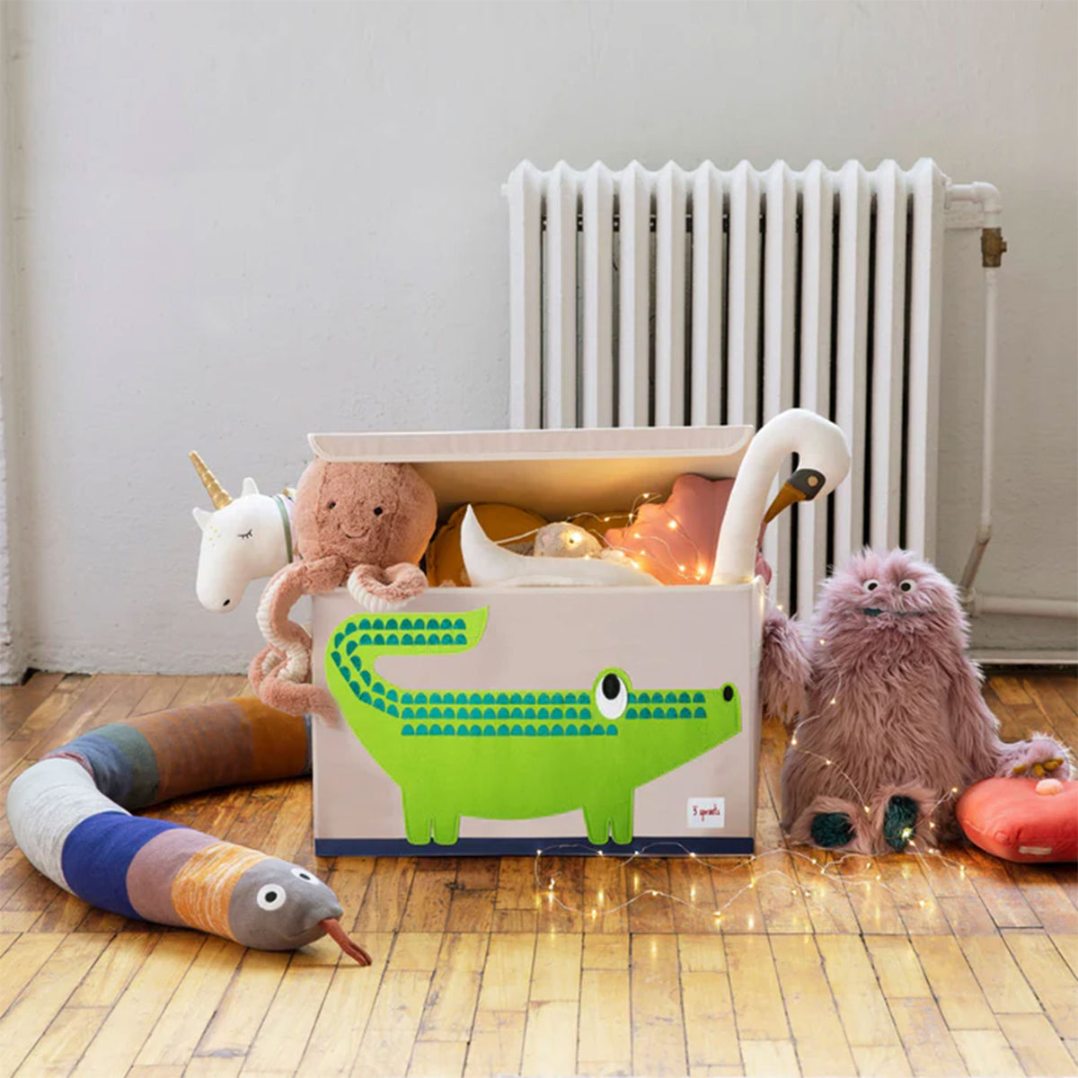 3 Sprouts Collapsible Toy Chest Storage Bin Bundle w/ Lion + Crocodile (2 Pack)