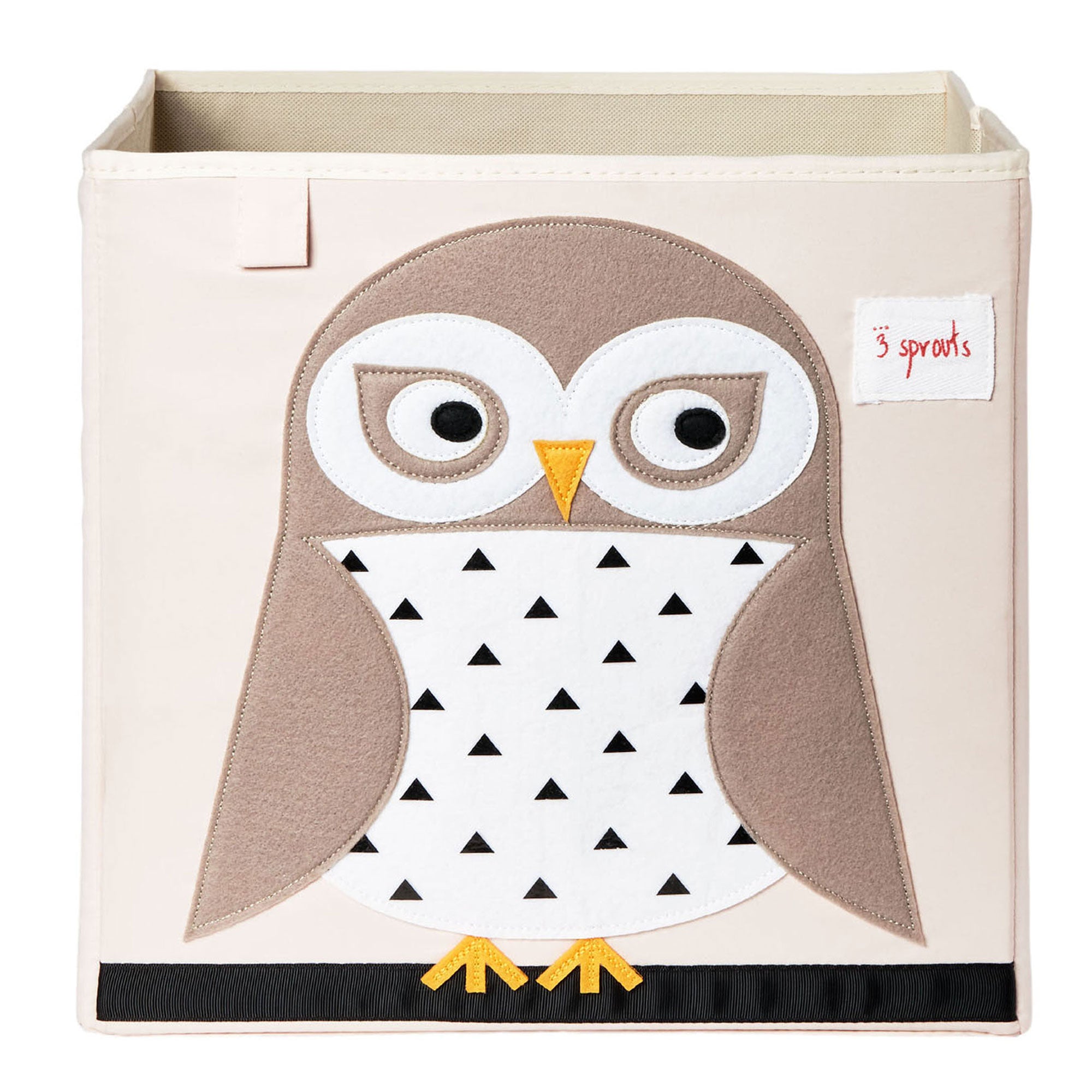 3 Sprouts Kids Playroom Foldable Fabric Storage Cube Bin Box, Fox & Owl (2 Pack)