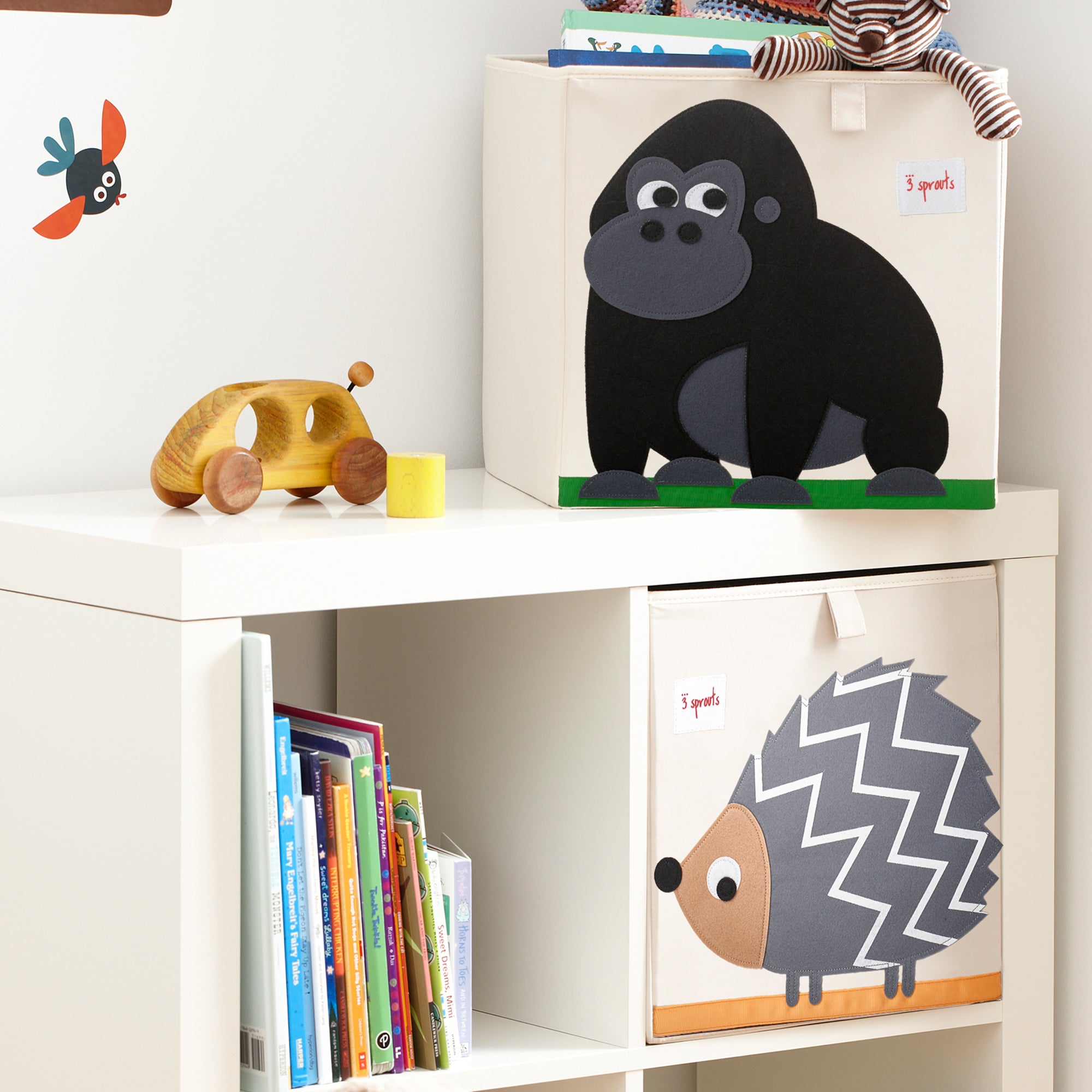3 Sprouts Kids Felt Dragon Storage Cube Bin with Gorilla Fabric Storage Cube Bin - VMInnovations