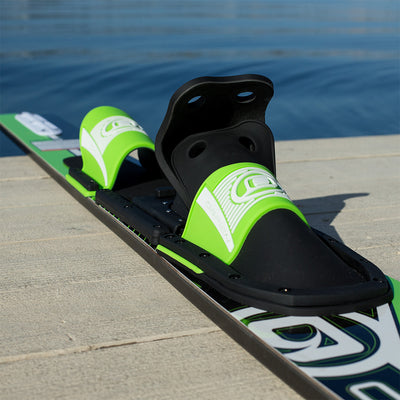 O'Brien Watersports Adult 67 inches Reactor Combo Water skis, Green and Black