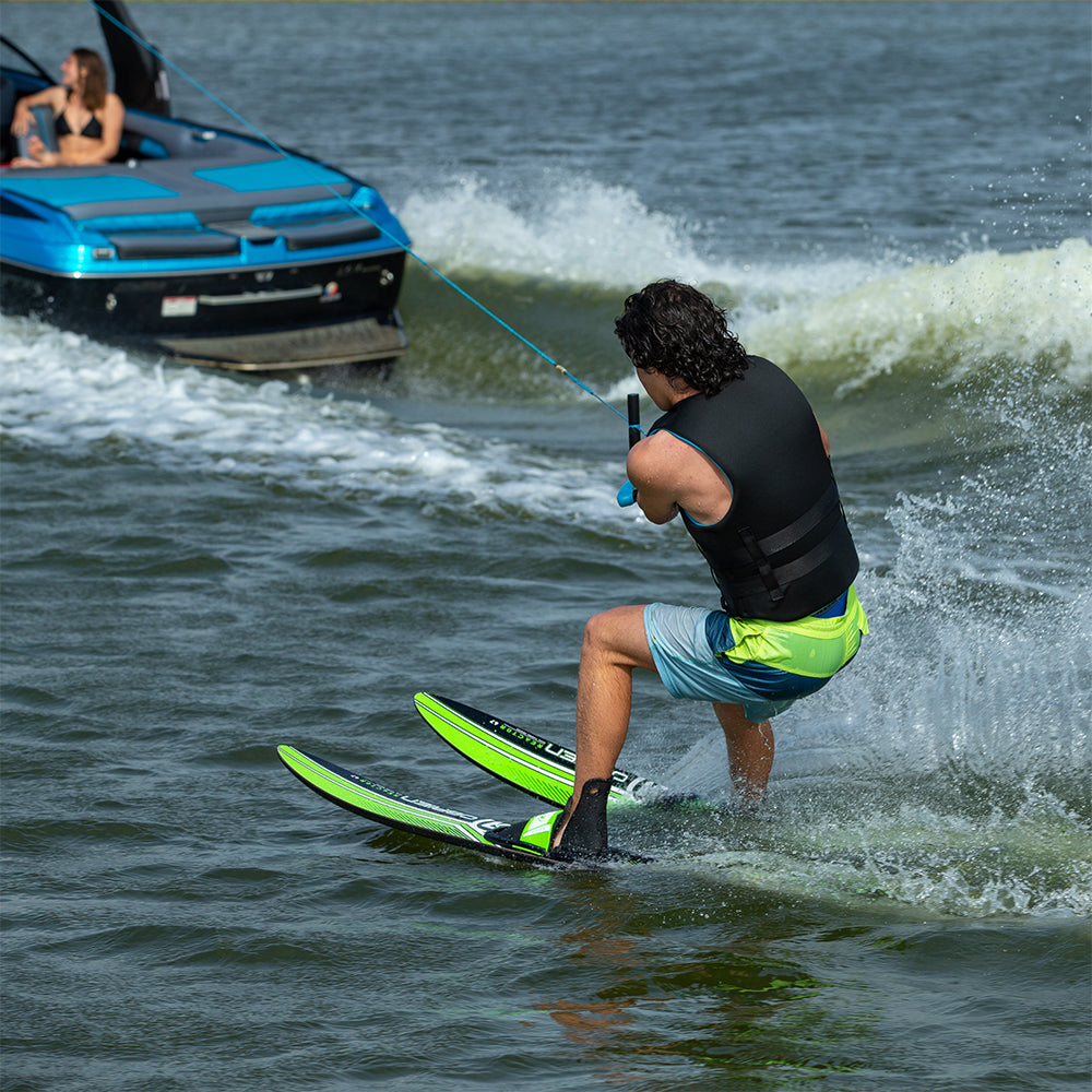 O'Brien Watersports Adult 67 inches Reactor Combo Water skis, Green and Black - VMInnovations