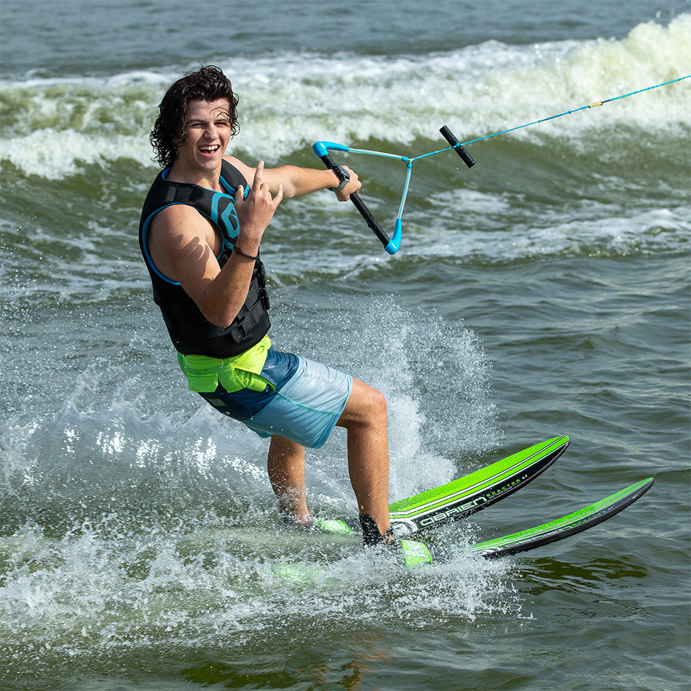 O'Brien Watersports Adult 67 inches Reactor Combo Water skis, Green and Black - VMInnovations
