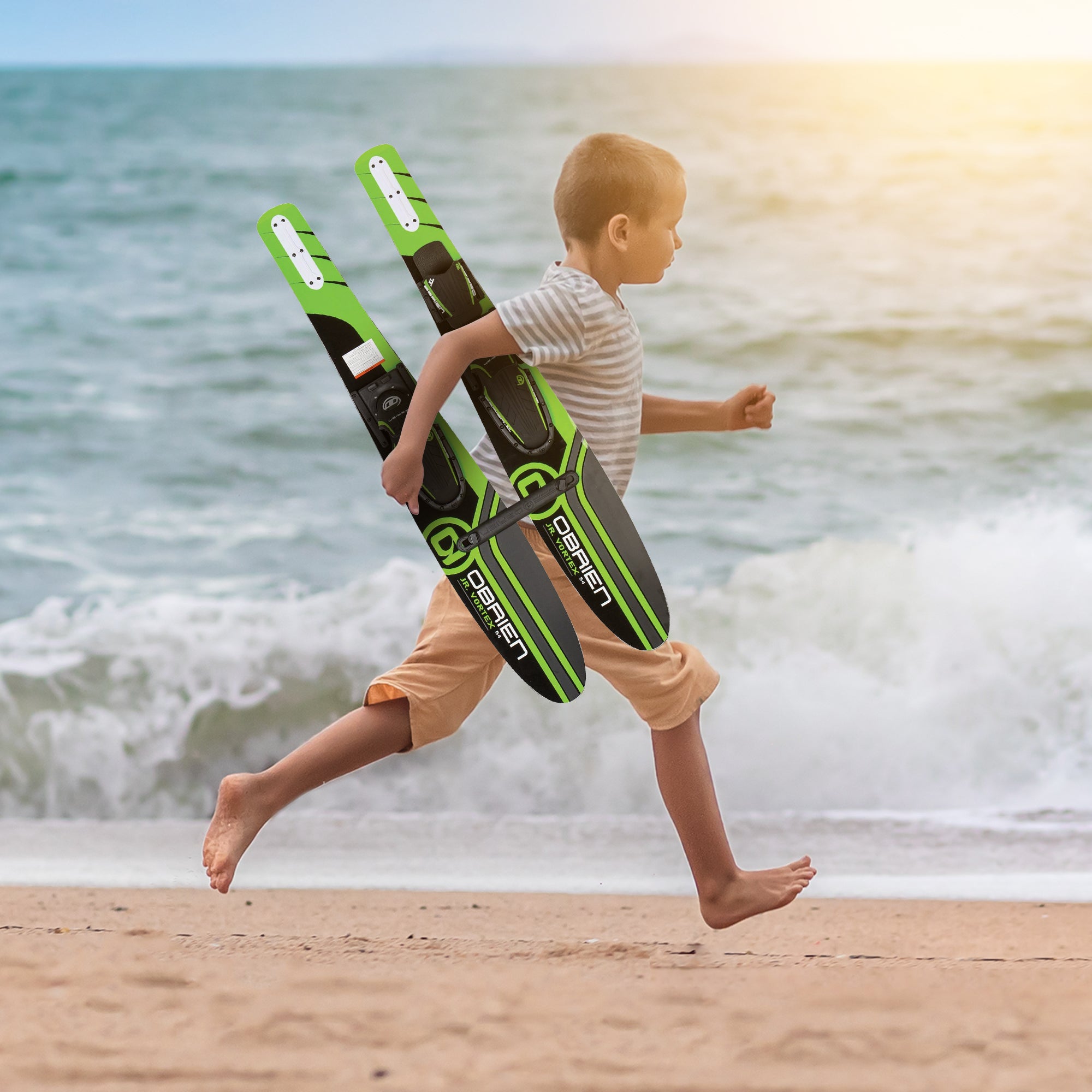 OBrien 54" Jr. Vortex Combo Water Skis with X7 Bindings for Kids 2-Mens 7 (Used) - VMInnovations