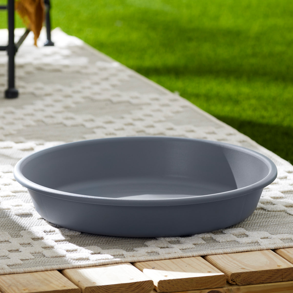 The HC Companies 21 Inch Planter Saucer for Classic Pot Containers, Warm Gray