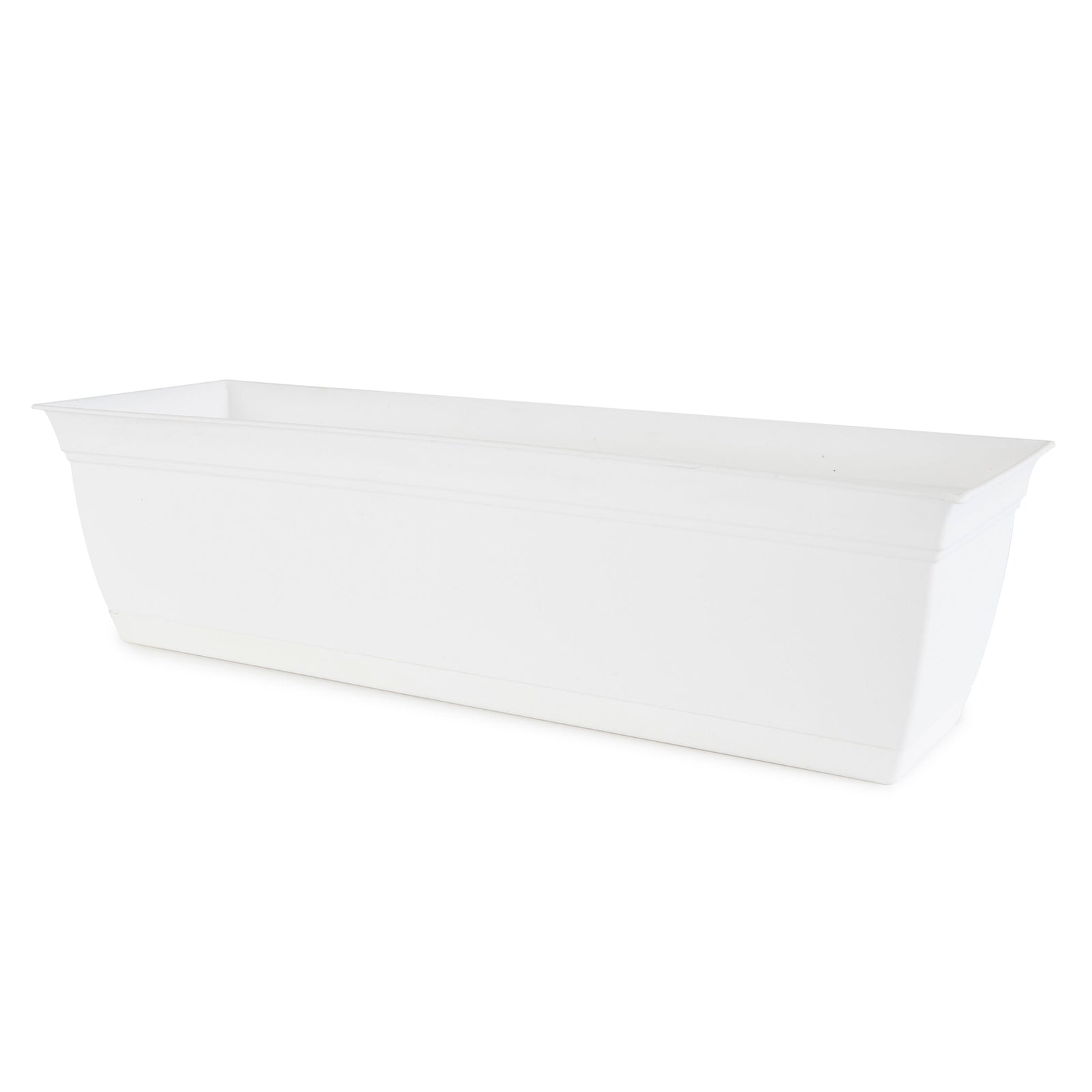 The HC Companies 24 Inch Eclipse Window Flower Box with Removable Saucer, White - VMInnovations