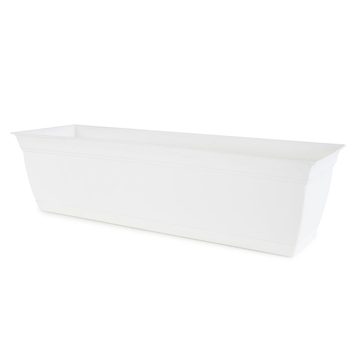 The HC Companies 24 Inch Eclipse Window Flower Box with Removable Saucer, White - VMInnovations