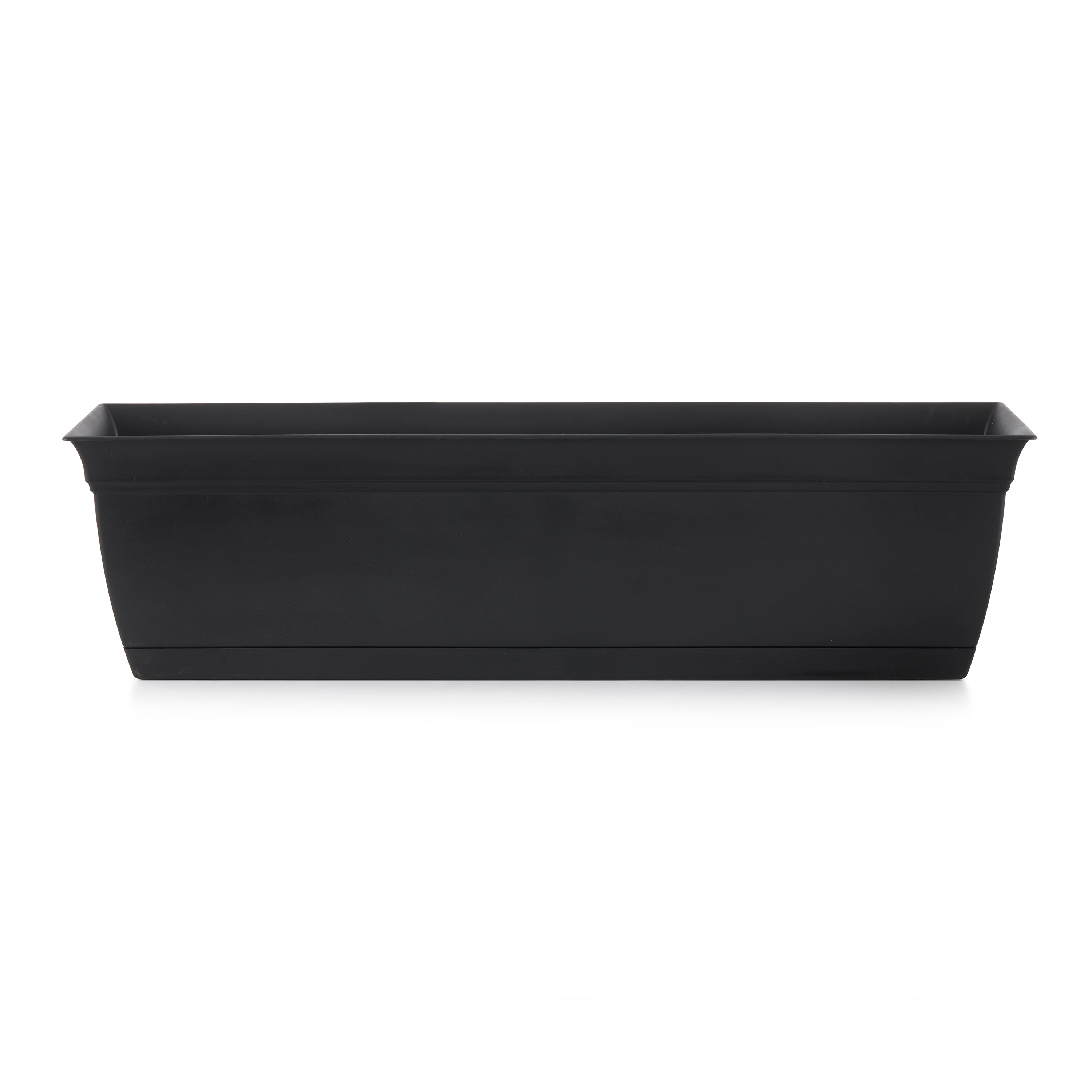 The HC Companies 24" Long Eclipse Window Flower Box with Removable Saucer, Black - VMInnovations