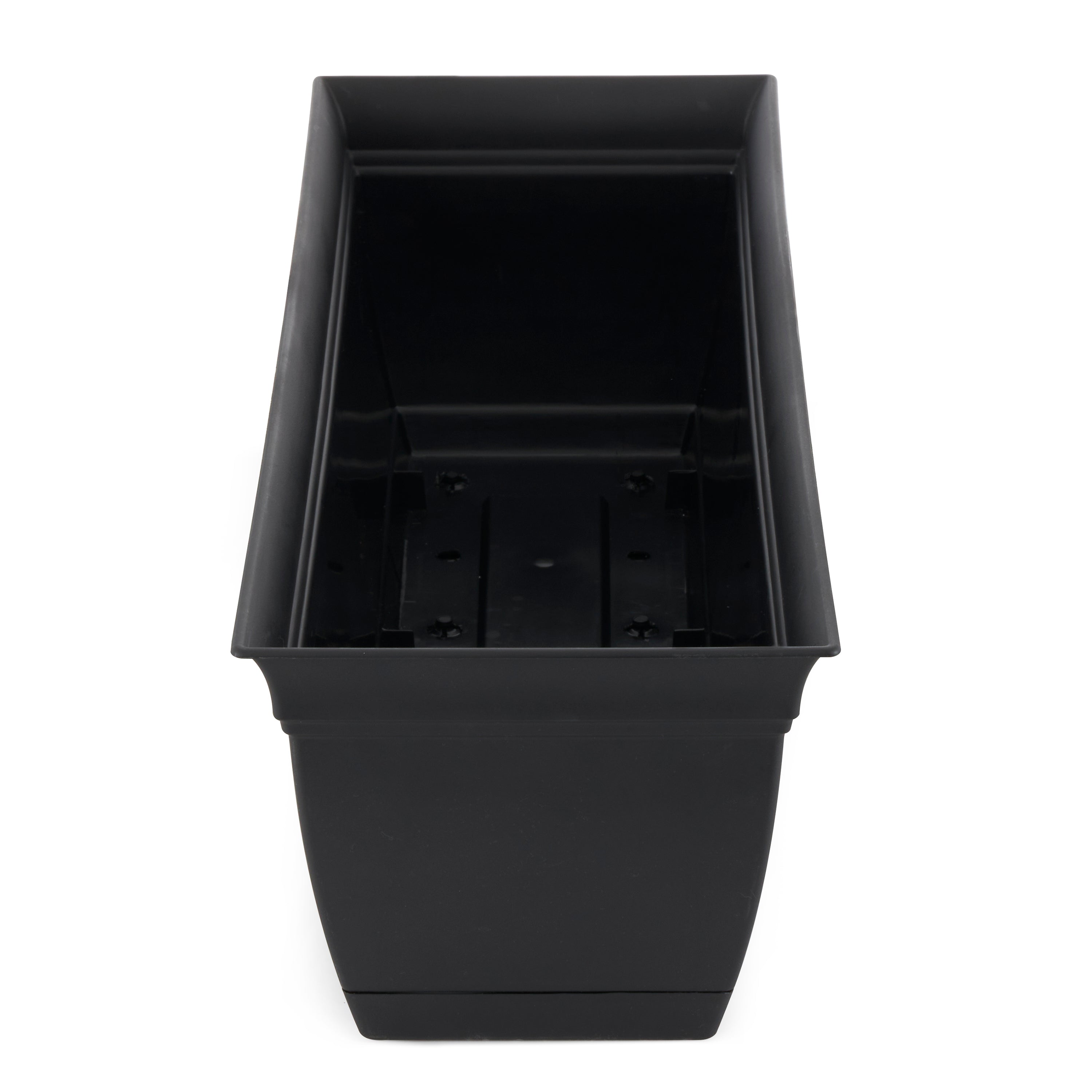 The HC Companies 24" Long Eclipse Window Flower Box with Removable Saucer, Black - VMInnovations