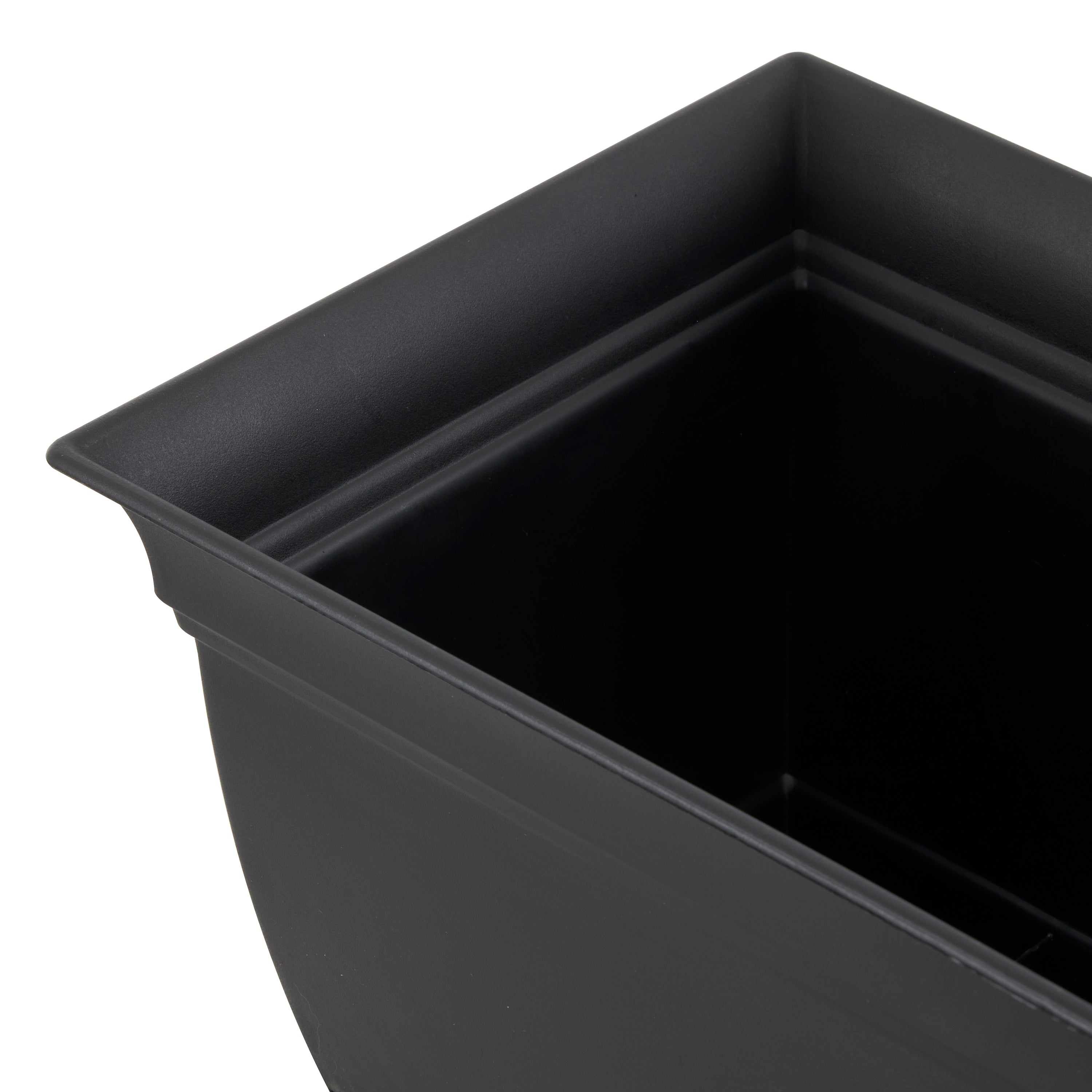 The HC Companies 24" Long Eclipse Window Flower Box with Removable Saucer, Black - VMInnovations