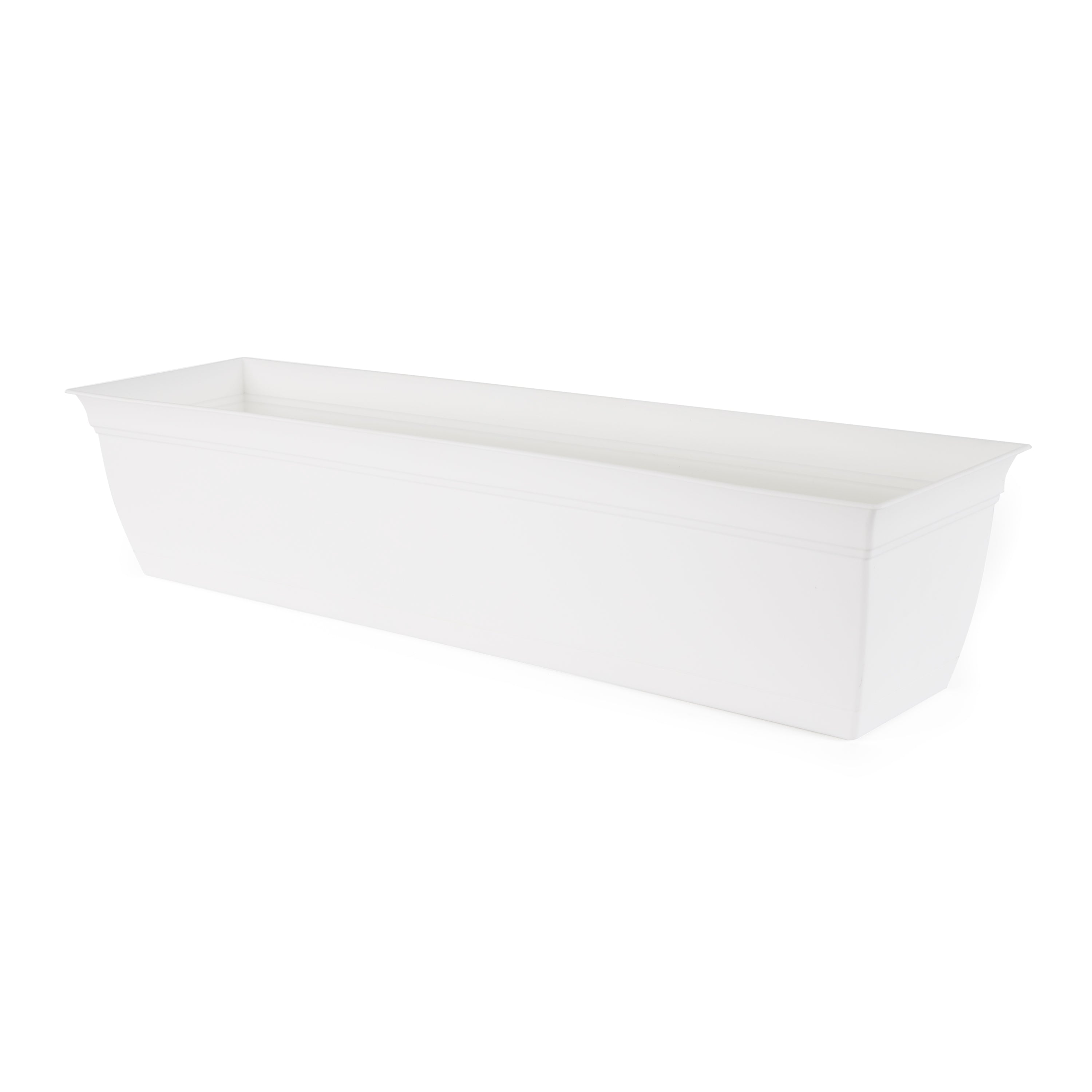 The HC Companies 30 Inch Eclipse Window Flower Box with Saucer, White (Open Box)