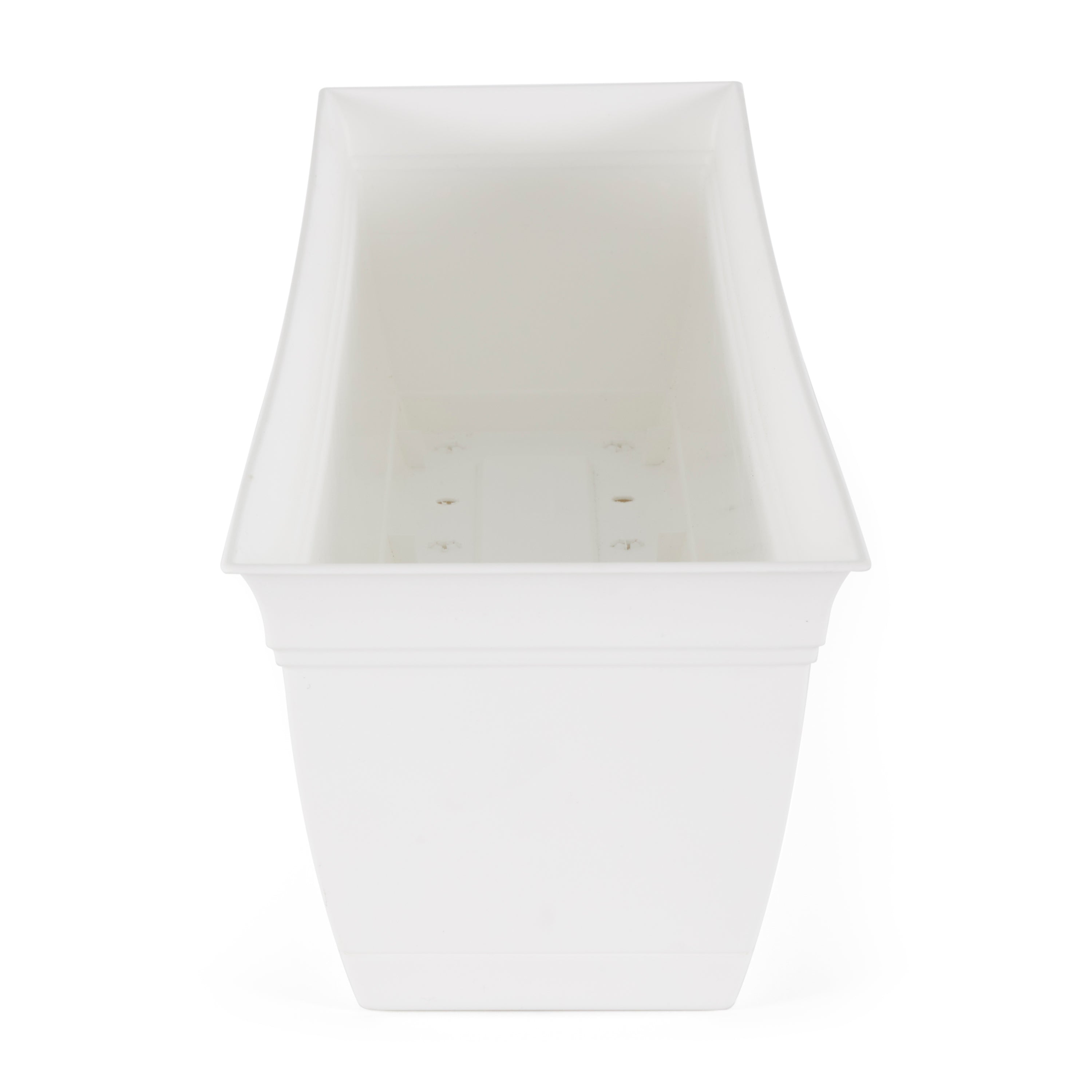 The HC Companies 30 Inch Eclipse Window Flower Box with Removable Saucer, White - VMInnovations