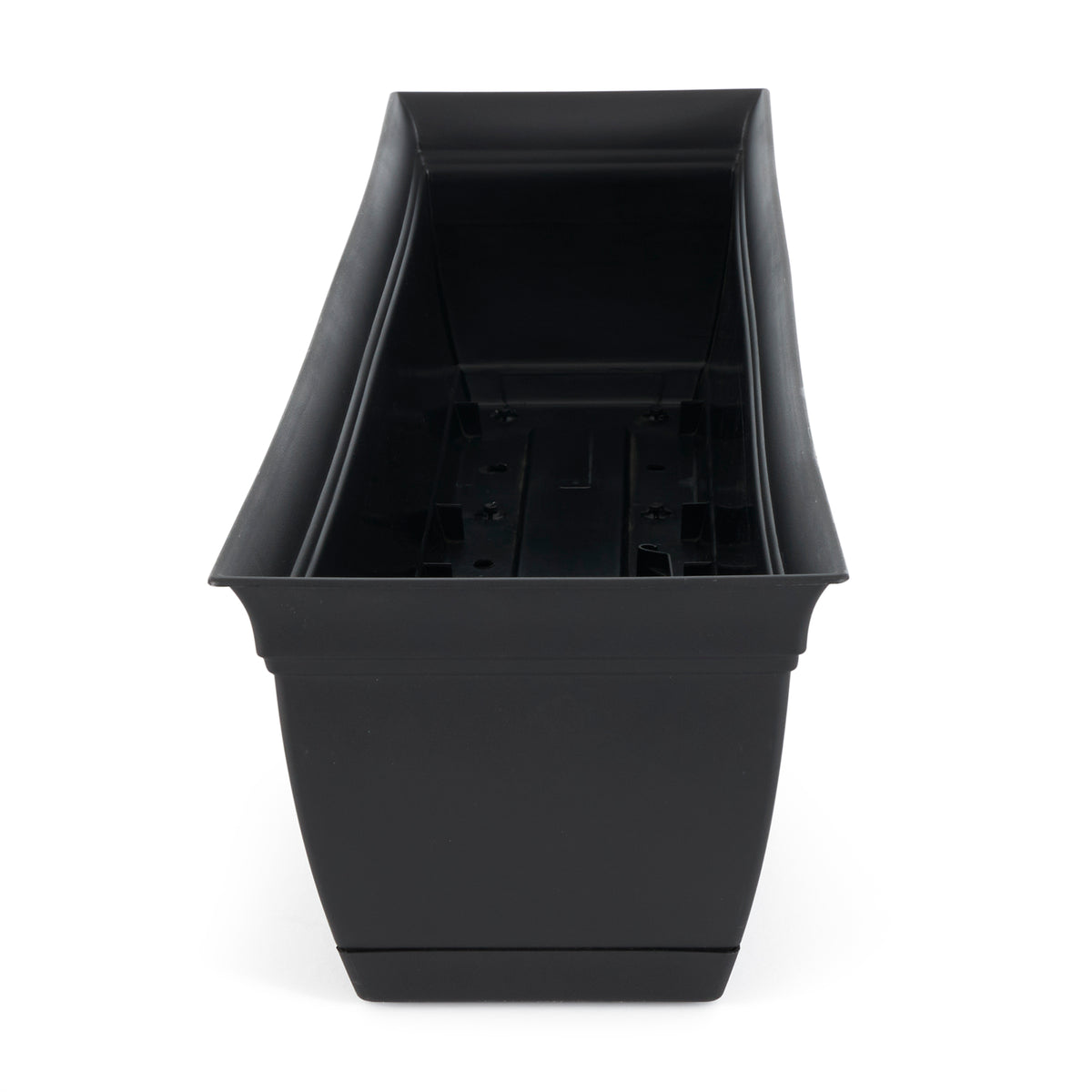 The HC Companies 30 Inch Eclipse Window Flower Box with Removable Saucer, Black