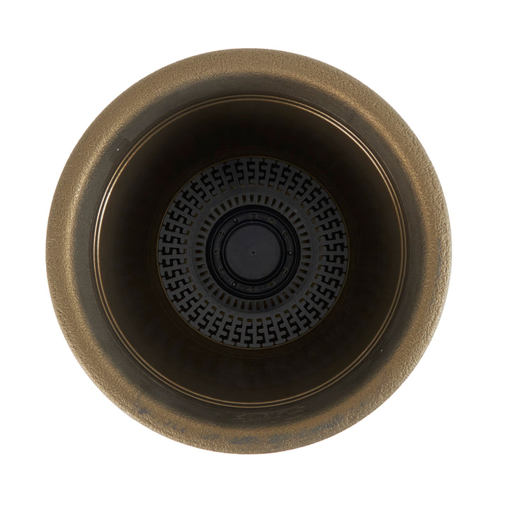 HC Companies Sierra 10 Inch Round Resin Flower Garden Planter Pot, Celtic Bronze - VMInnovations
