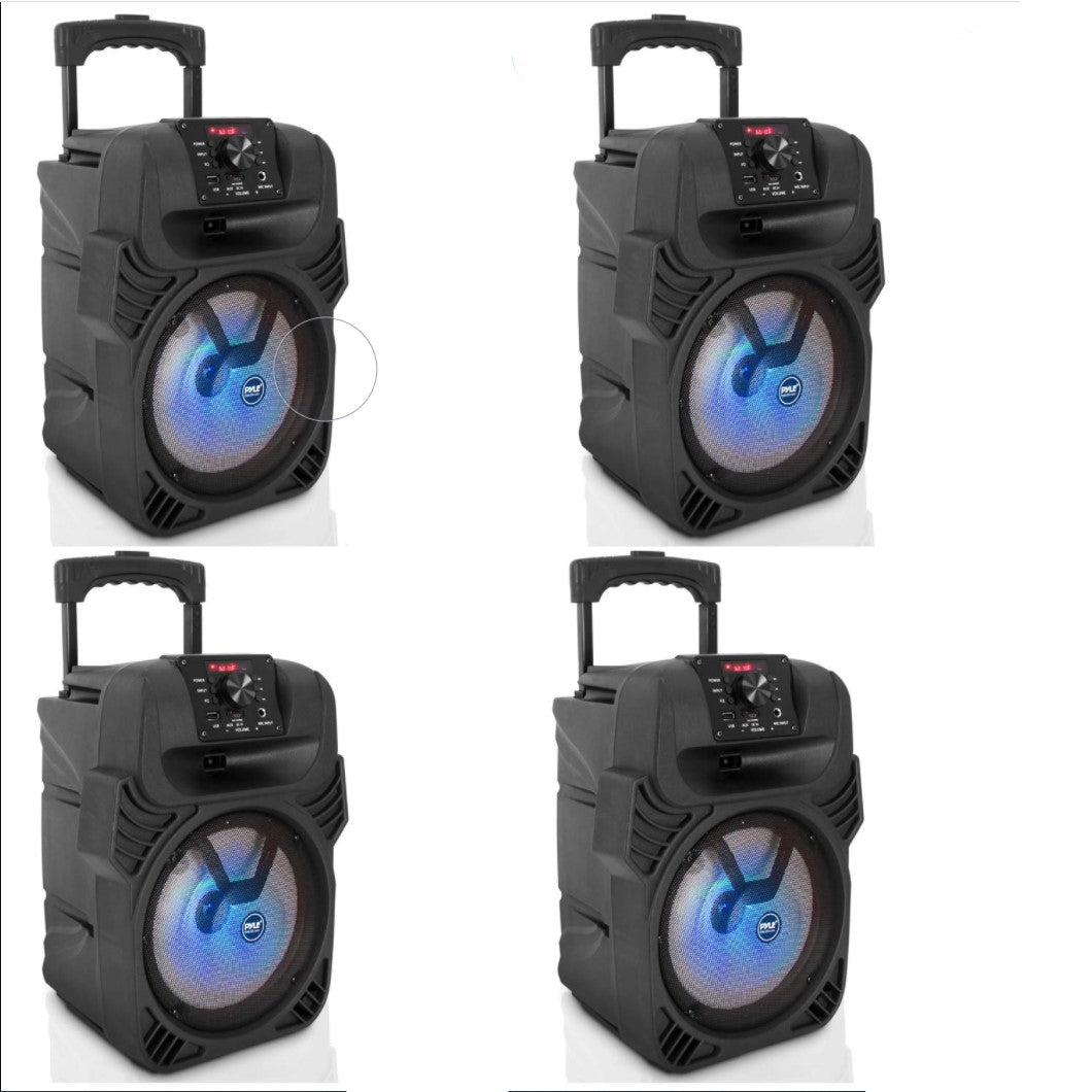 Pyle PPHP844B Portable Bluetooth Speaker System w/ Flashing Party Lights(4 Pack)