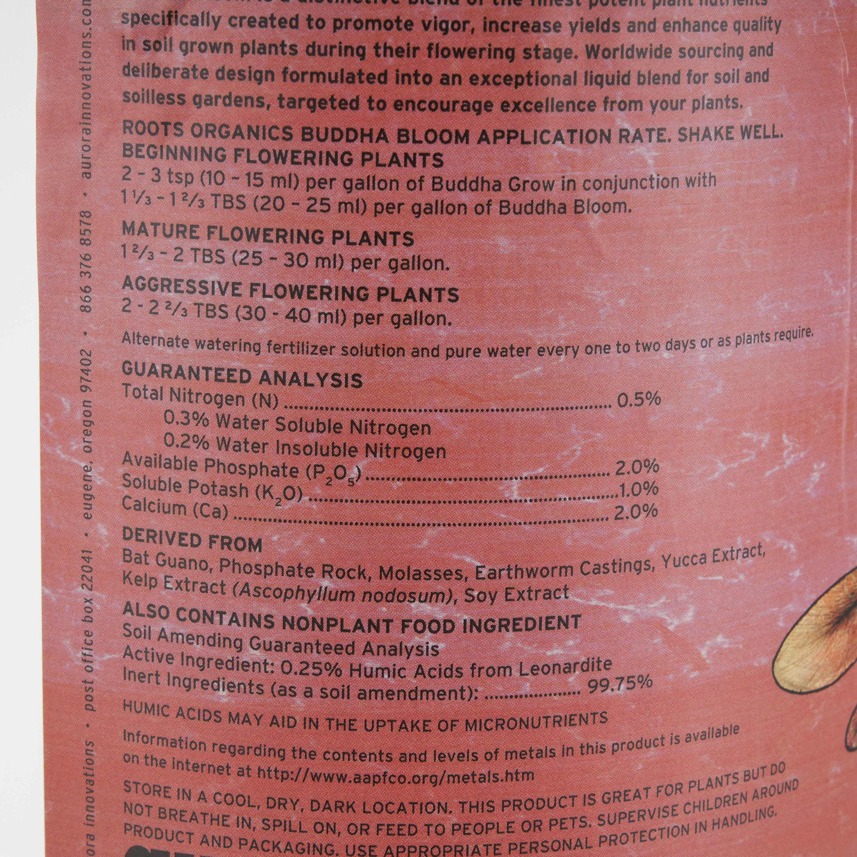 Roots Organics ROBBG Natural Organic Buddha Bloom Plant Fertilizer, 1 Gallon (Open Box)