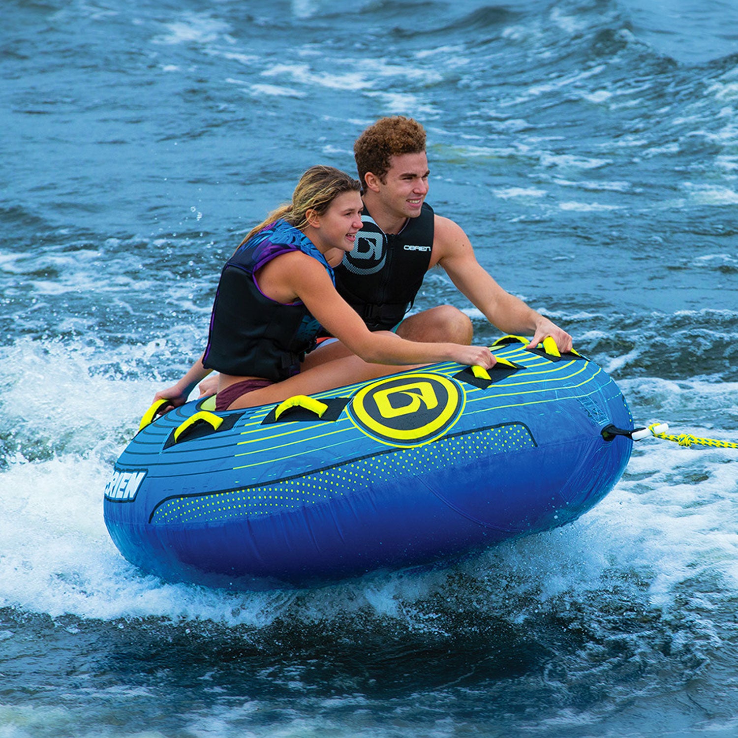 O'Brien Super Le Tube 70In Towable Inner Tube w/ Oval Shock Ball & Rope Float - VMInnovations