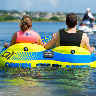 O'Brien Spoiler Durable Inflatable 2 Person Rider Towable Water Tube for Boating