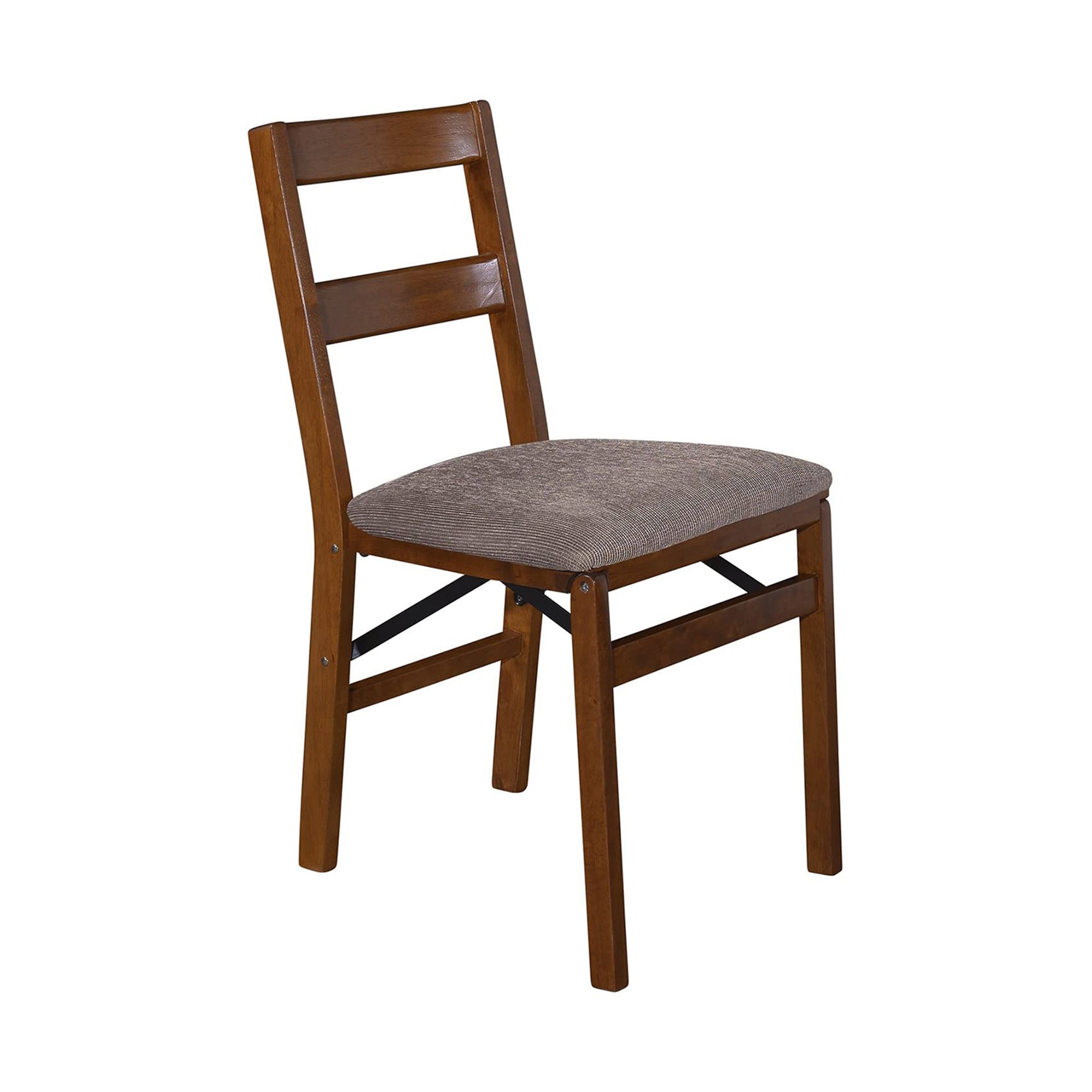 MECO Stakmore Classic Upholstered Seat Folding Chair Set, Fruitwood (2 Pack) - VMInnovations