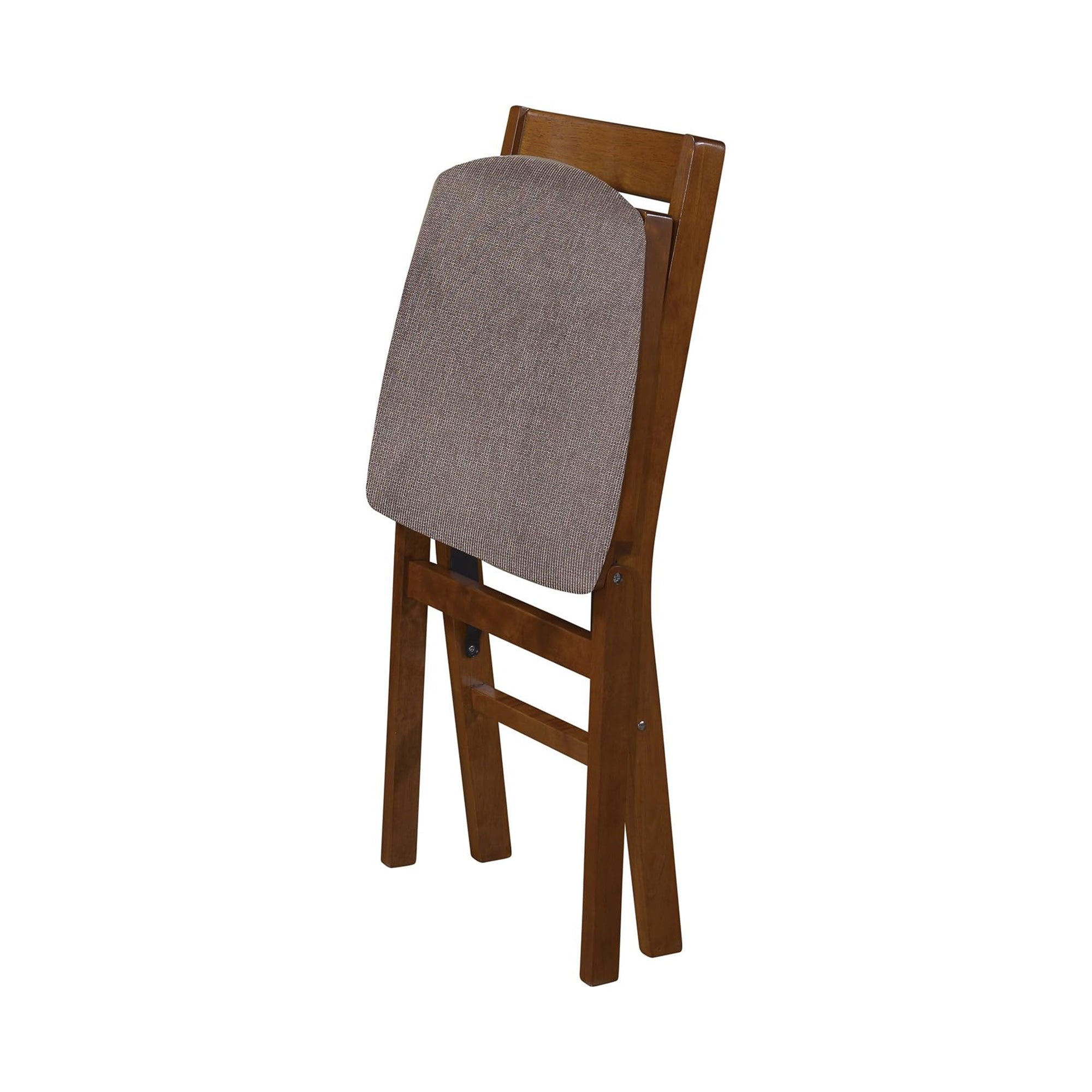 MECO Stakmore Upholstered Seat Folding Chair Set, Fruitwood (2 Pack) (Open Box) - VMInnovations