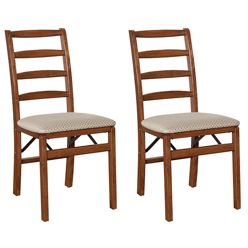 MECO Stakmore Shaker Upholstered Seat Folding Chairs, Cherry (2 Pack) (Open Box)