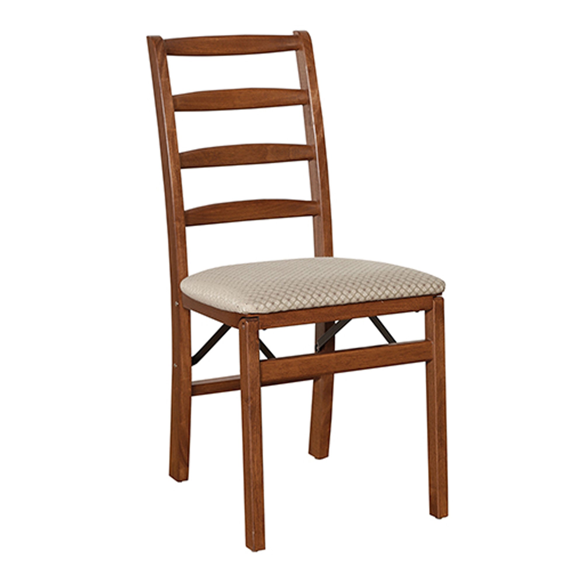 MECO Stakmore Shaker Upholstered Seat Folding Chairs, Cherry (2 Pack) (Used) - VMInnovations