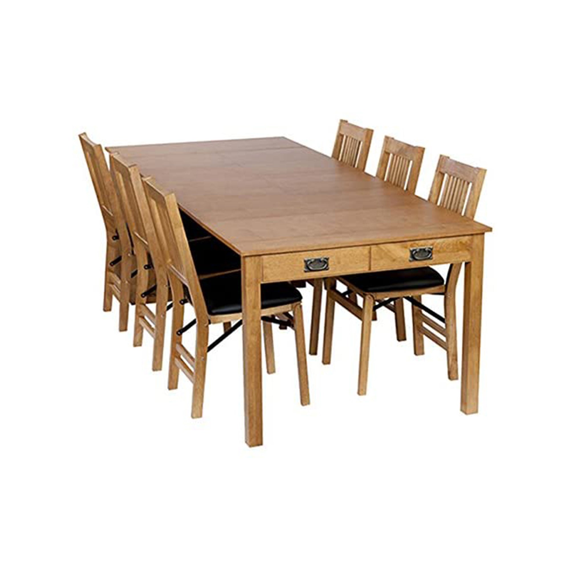 MECO Stakmore Solid Wood Expanding Dining Table Console, Oak Frame (Used) - VMInnovations