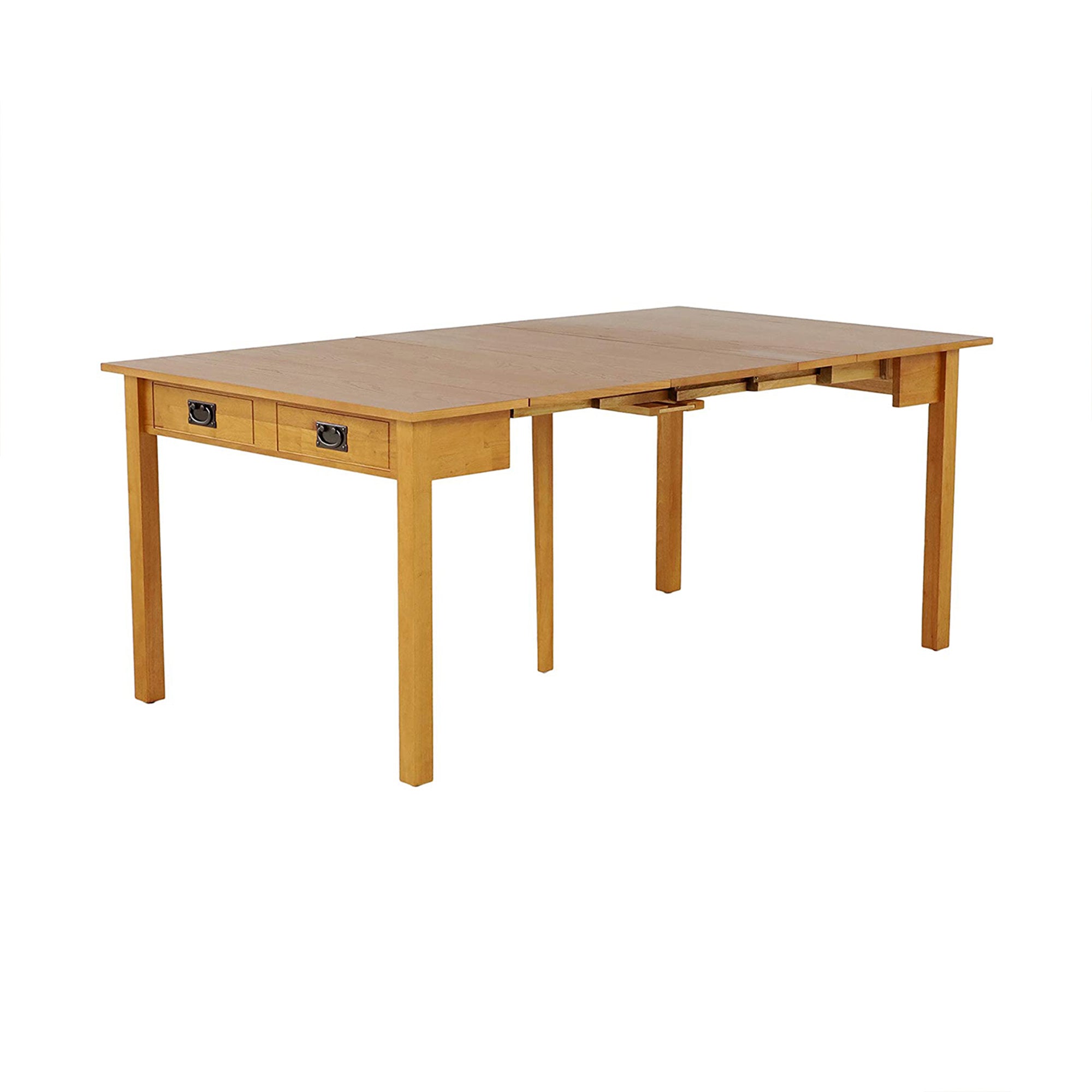 MECO Stakmore Solid Wood Expanding Dining Table Console, Oak Frame (Used) - VMInnovations