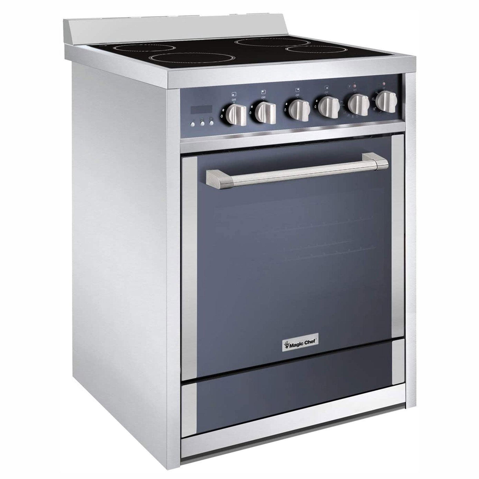 Magic Chef MCSRE24S Stainless Steel Electric Range with Convection and 4 Burners - VMInnovations