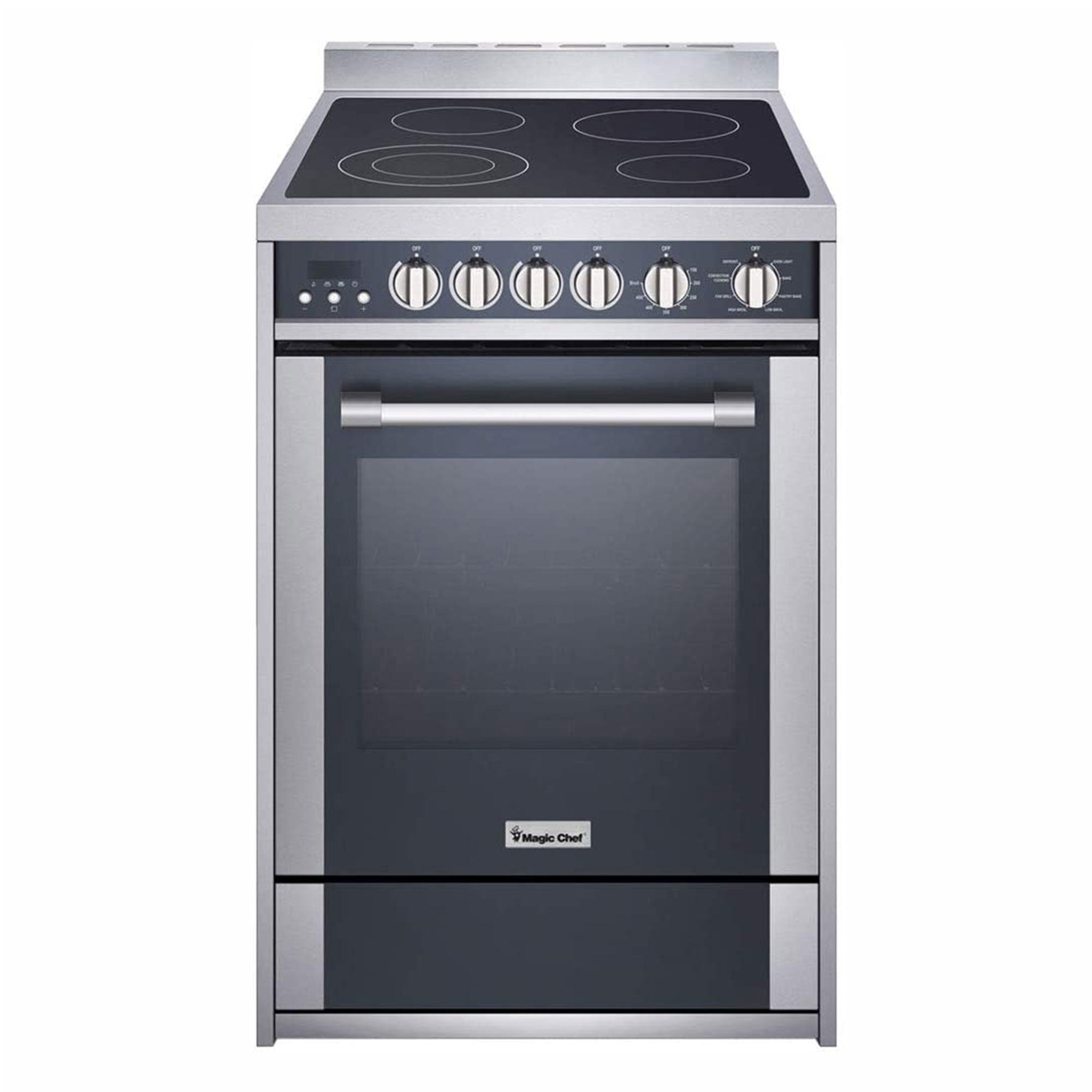 Magic Chef MCSRE24S Stainless Steel Electric Range with Convection and 4 Burners - VMInnovations