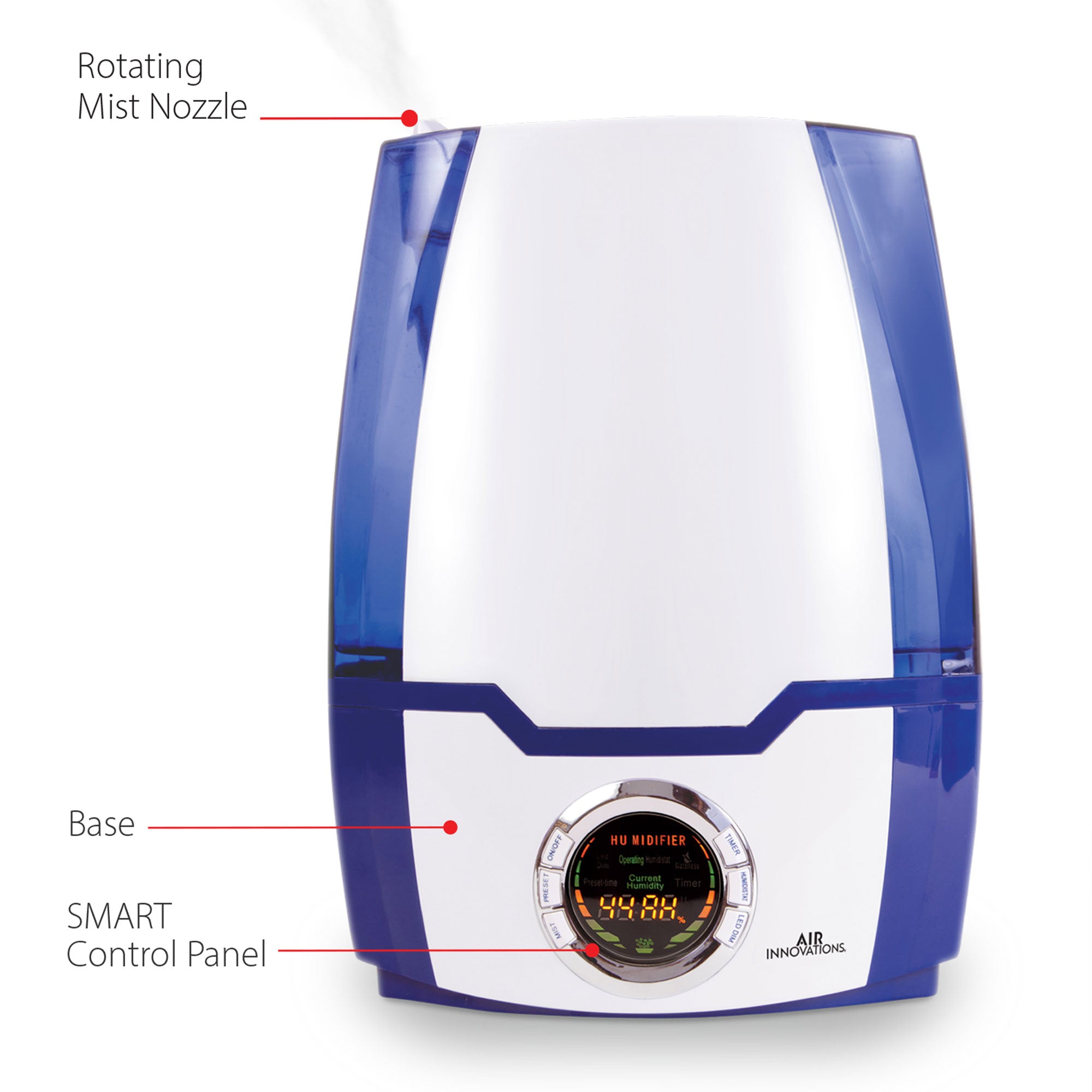 Air Innovations MH-505A Cool Mist Ultrasonic Humidifier, Blue (Used) - VMInnovations