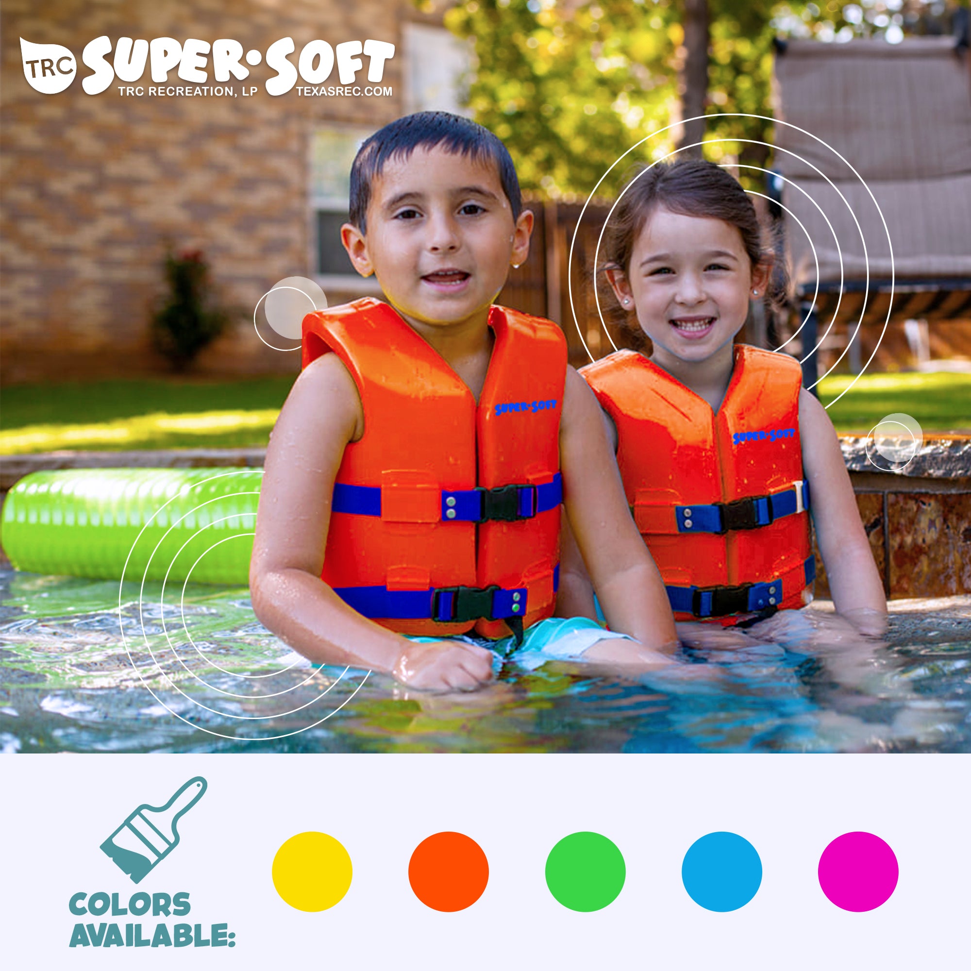 TRC Recreation Super Soft Child Life Jacket Swim Vest, Small,Sunset Orange(Used) - VMInnovations