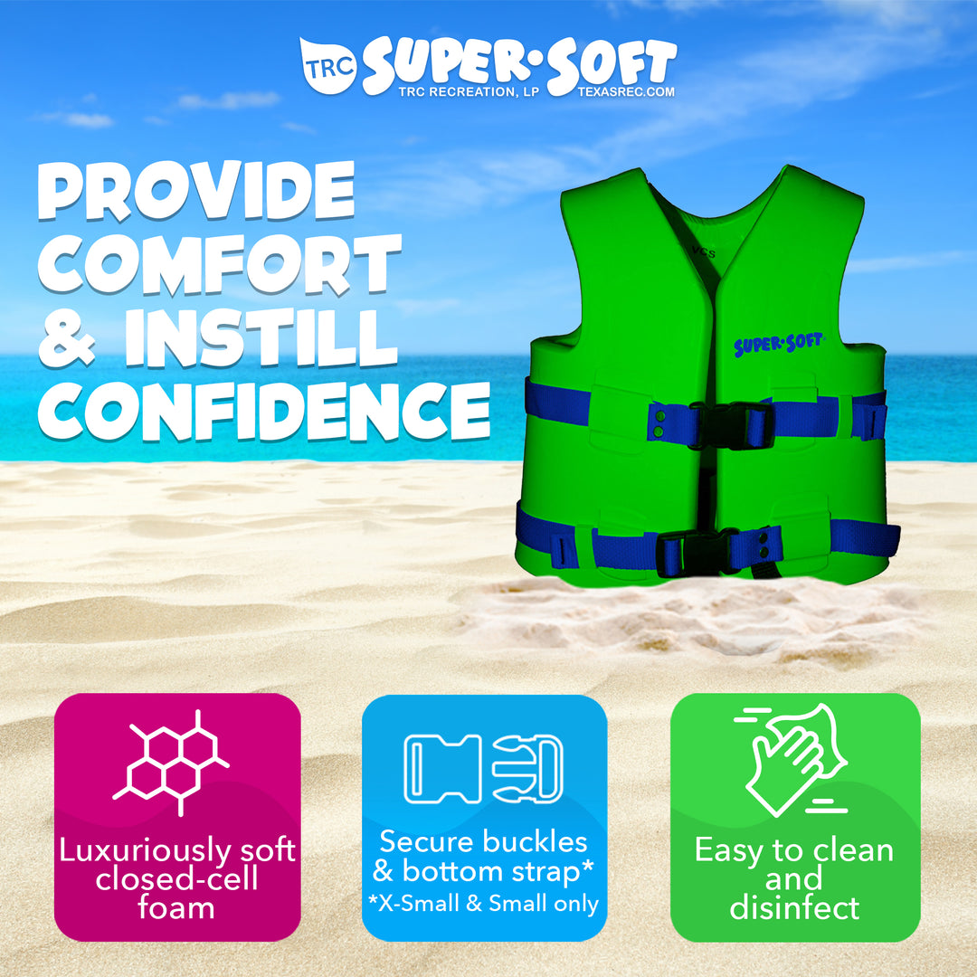 TRC Recreation Super Soft Child Medium Life Jacket, Fierce Green (Open Box) - VMInnovations