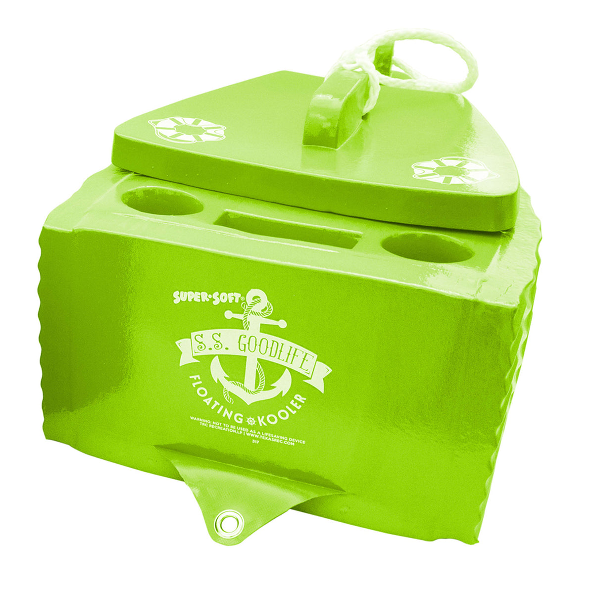 TRC Recreation Floating Super Soft Goodlife Drink Pool Kooler, Fierce Green