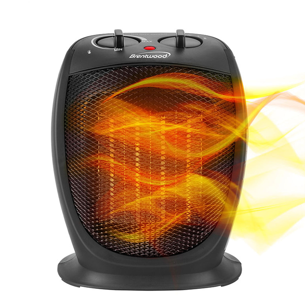Brentwood H-C1602BK 5000 BTU Adjustable Portable Ceramic Space Heater and Fan