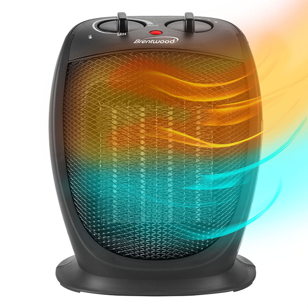 Brentwood H-C1602BK 5000 BTU Adjustable Portable Ceramic Space Heater and Fan
