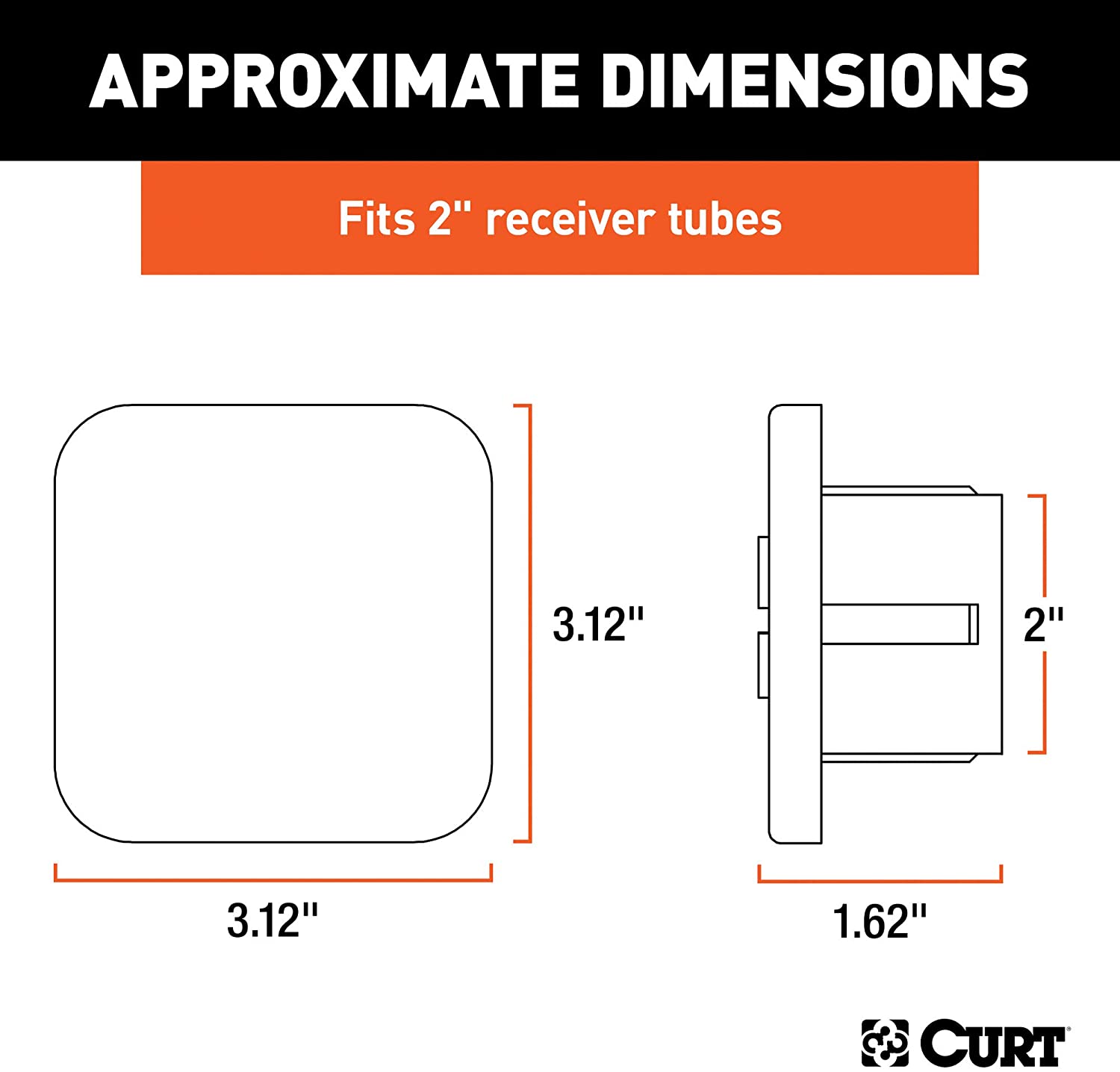 CURT 21510 Trailer 5/8-Inch Hitch Pin and Clip Set, Fits 2 Inch Receiver Tubes + CURT 22272 Rubber Trailer Hitch Tube Cover, Fits 2 Inch Receiver Tube, Black