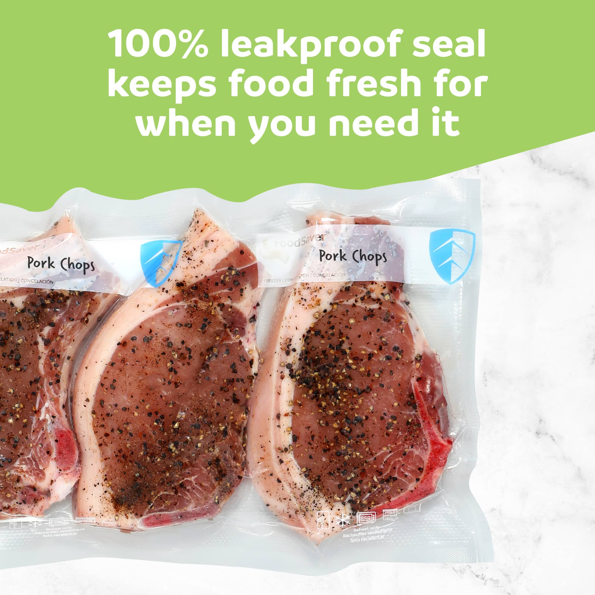 FoodSaver 3 Pack Vacuum Sealer Rolls, 8"x16' Rolls, Custom Size for Food Storage