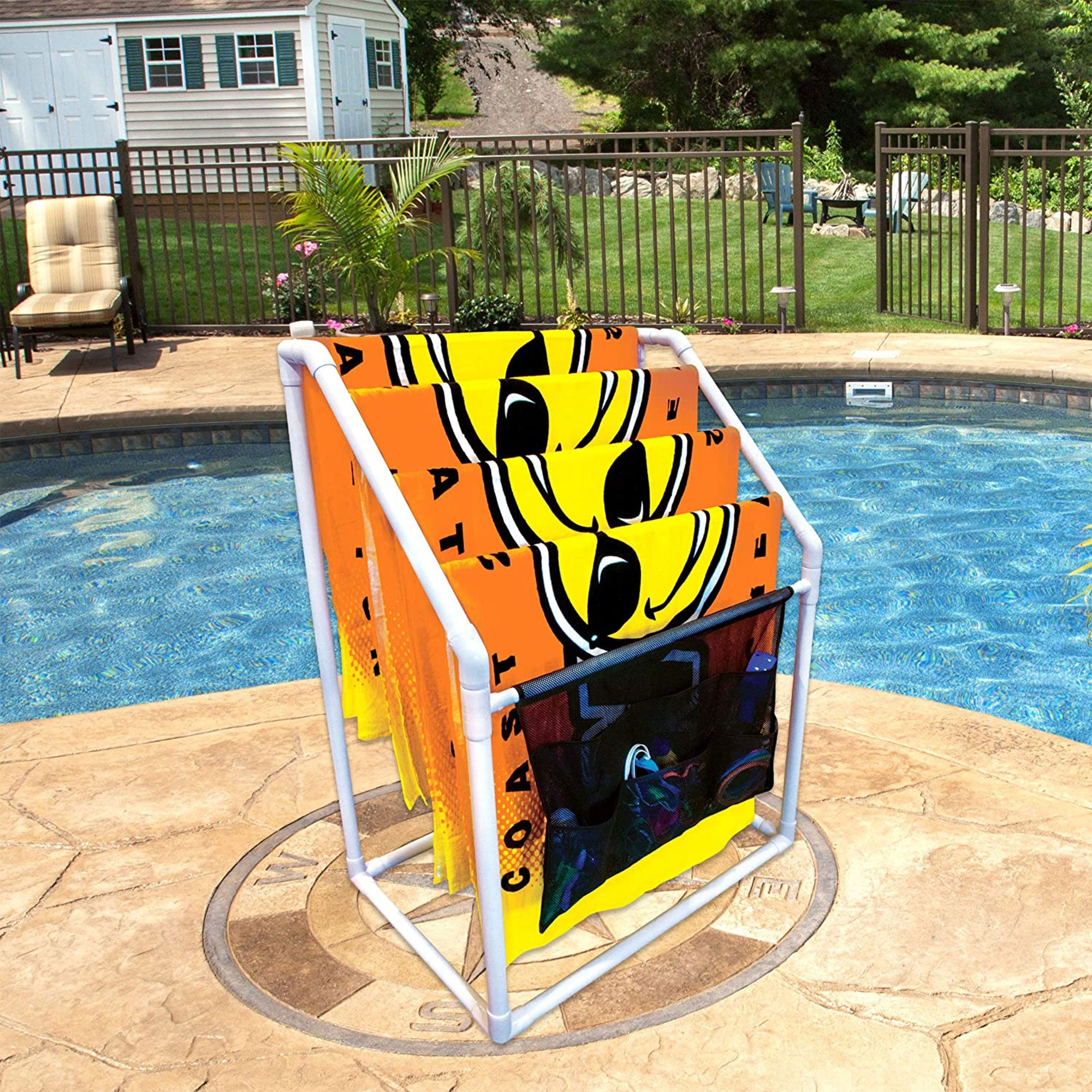 WOW Watersports Freestanding Collapsible Heavy Duty 5 Rail Towel Rack w/ Pocket - VMInnovations