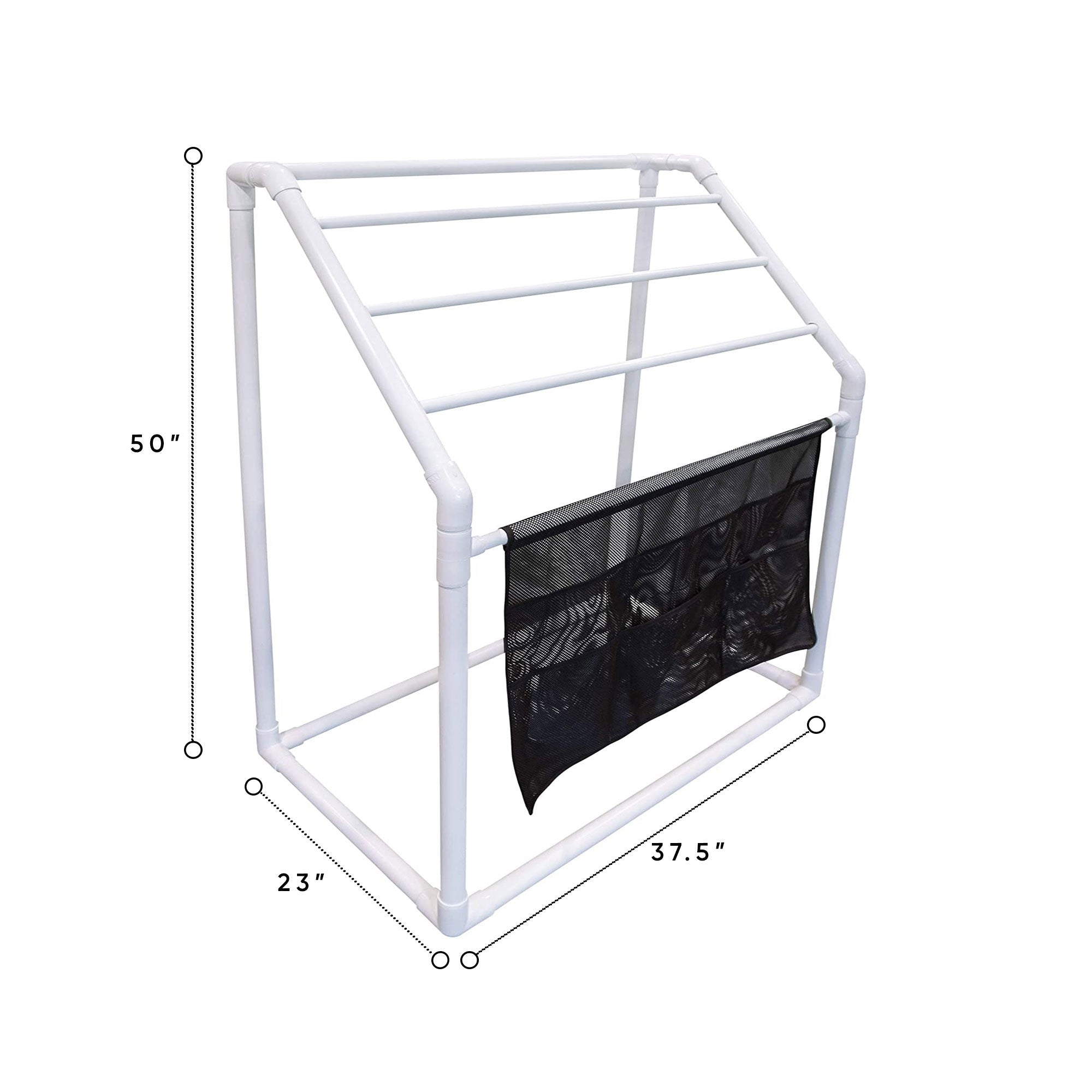 WOW Watersports Freestanding Collapsible Heavy Duty 5 Rail Towel Rack w/ Pocket - VMInnovations