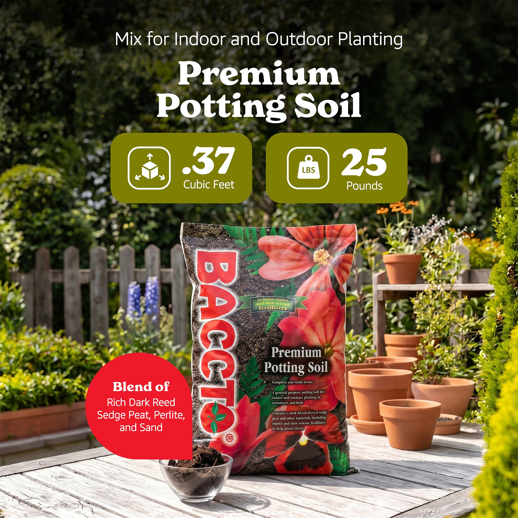 Michigan Peat General All Purpose Premium Potting Soil w/Perlite, 25lbs (3 Pack)