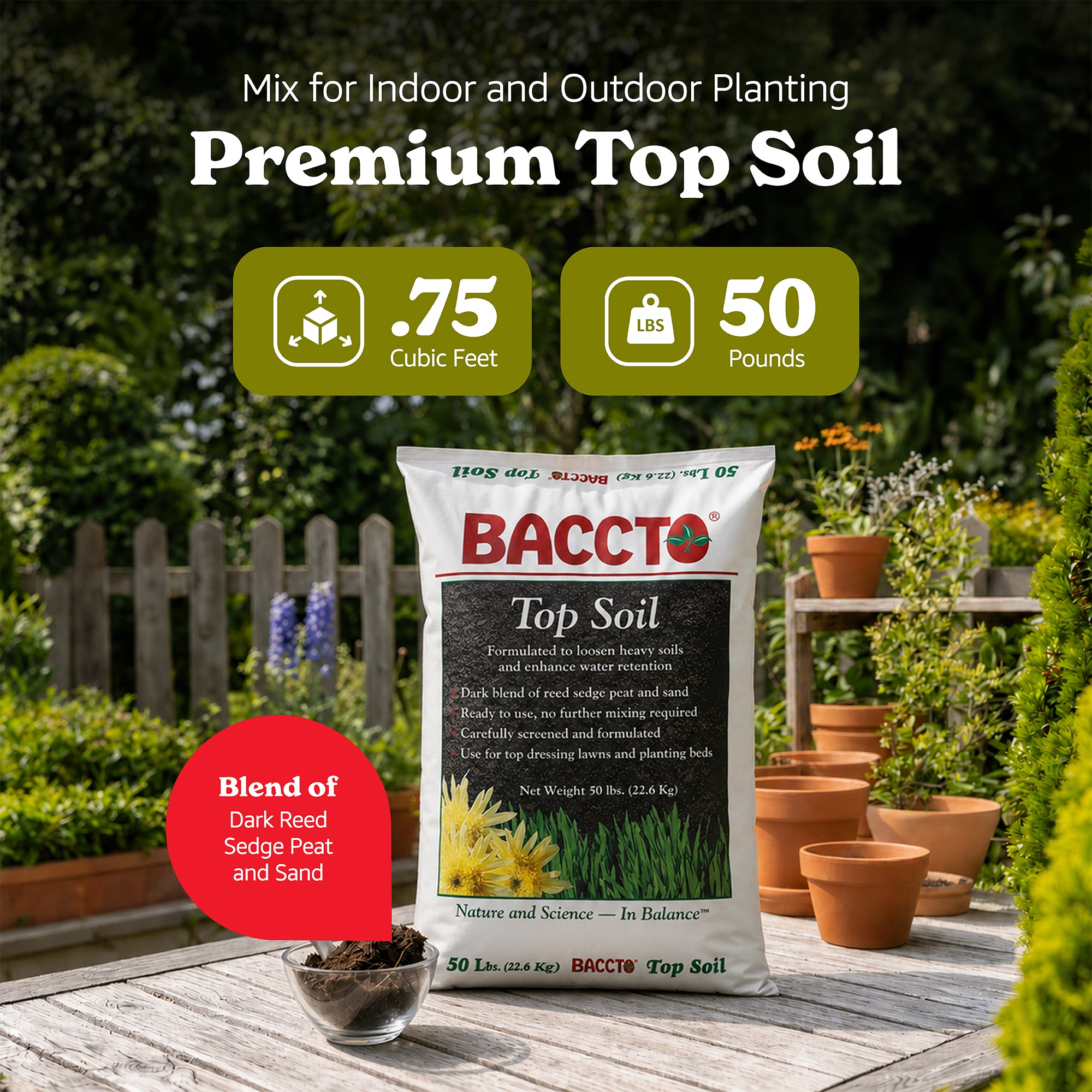 Michigan Peat Baccto Topsoil w/ Reed Sedge, Peat, and Sand, 50lbs (10 Pack)