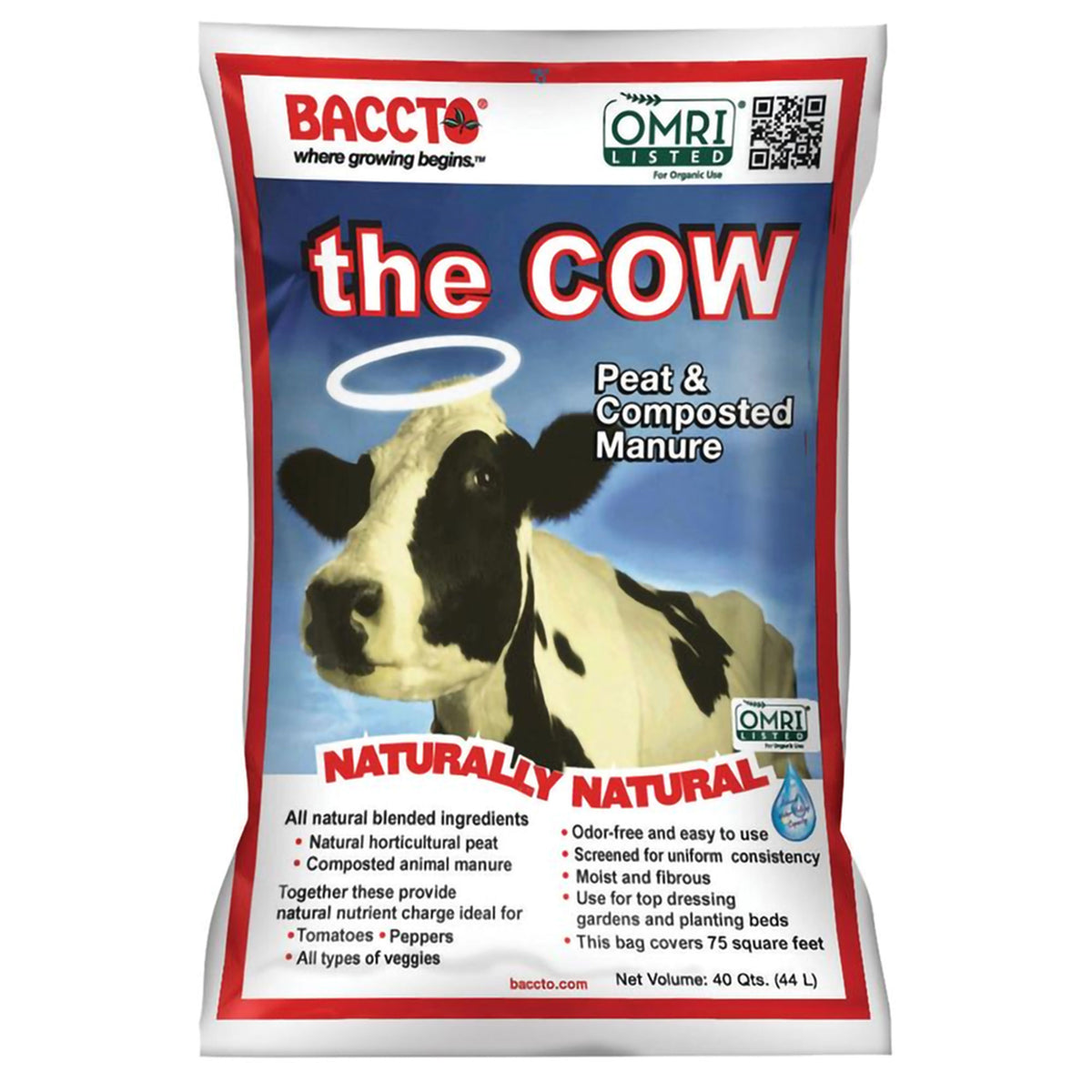 Baccto Wholly Cow Horticulture Organic Peat & Composted Manure 40 Qts (Open Box)