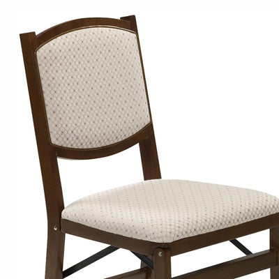 Stakmore Contemporary Upholstered Back Fruitwood Folding Dining Chair (2 Pack)