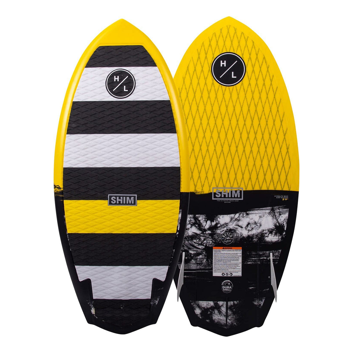 Hyperlite Shim Junior Fiberglass Wakesurfer Board for Kids, Yellow (Open Box)