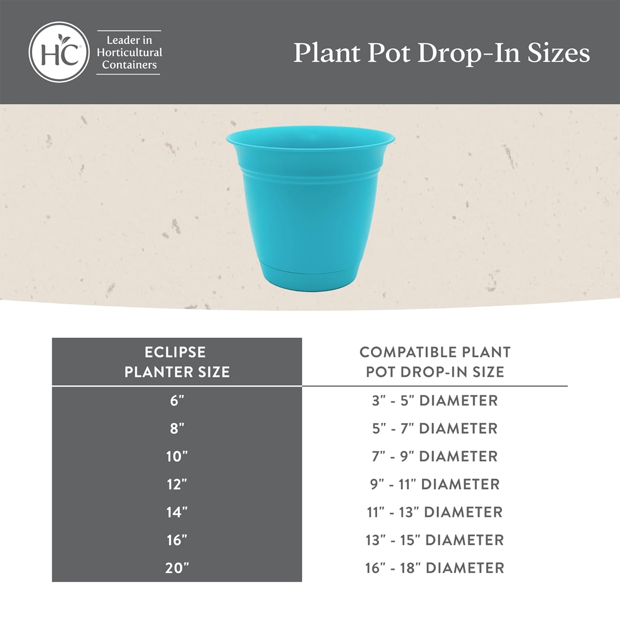 HC Companies ECA08000 8 Inch Eclipse Planter w/ Attached Saucer, (Open Box)