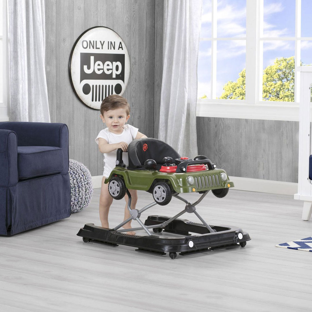 Jeep Classic Wrangler 3 in 1 Activity Baby Walker & Toy Car, Green (Open Box)
