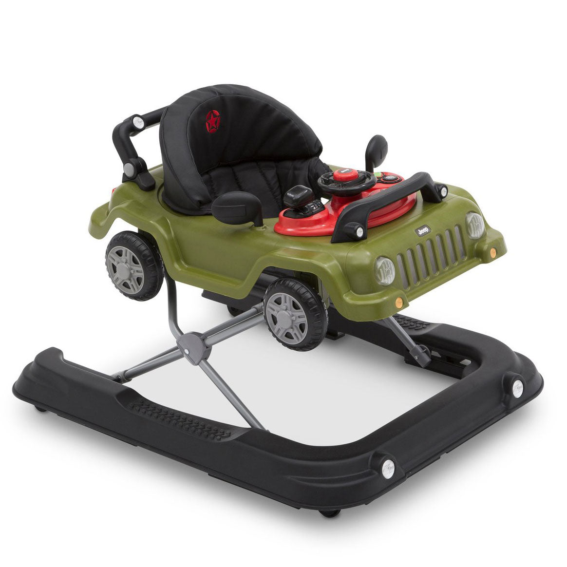 Jeep Classic Wrangler 3 in 1 Activity Baby Walker & Toy Car, Green (Open Box)
